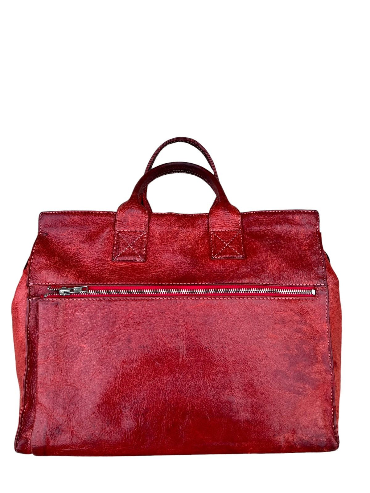 Japanese Brand Vintage PICCINO Tokyo Stains Patina Leather Bag Size ONE SIZE - 5 Thumbnail
