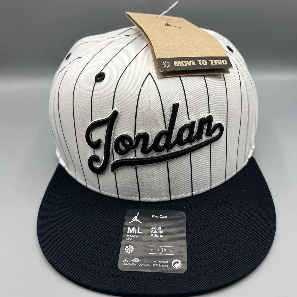 Jordan Brand Air Jordan Hat Men M-L Baron 45 Pinstripes Jumpman Snap Back Size ONE SIZE - 1 Thumbnail