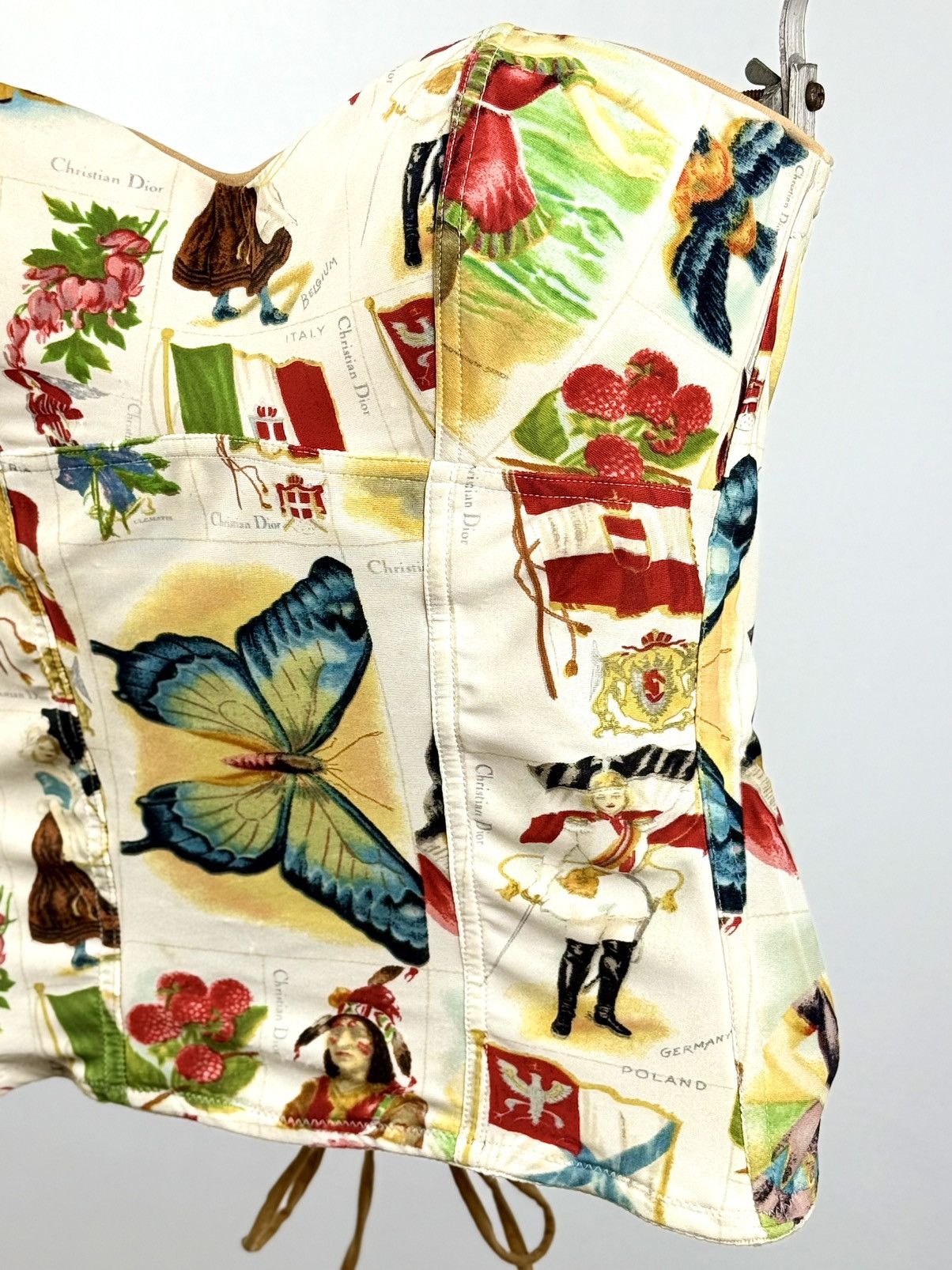 Dior Dior - John Galliano - SS/02 - Stamp Print - Bustier Corset Size XS / US 0-2 / IT 36-38 - 10 Thumbnail