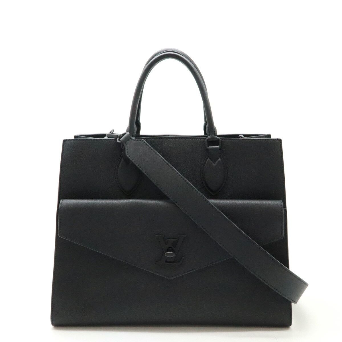 Louis Vuitton Louis Vuitton Lockme Leather 2Way Bag Leather Shoulder Bag M55846 in Black, Women's
