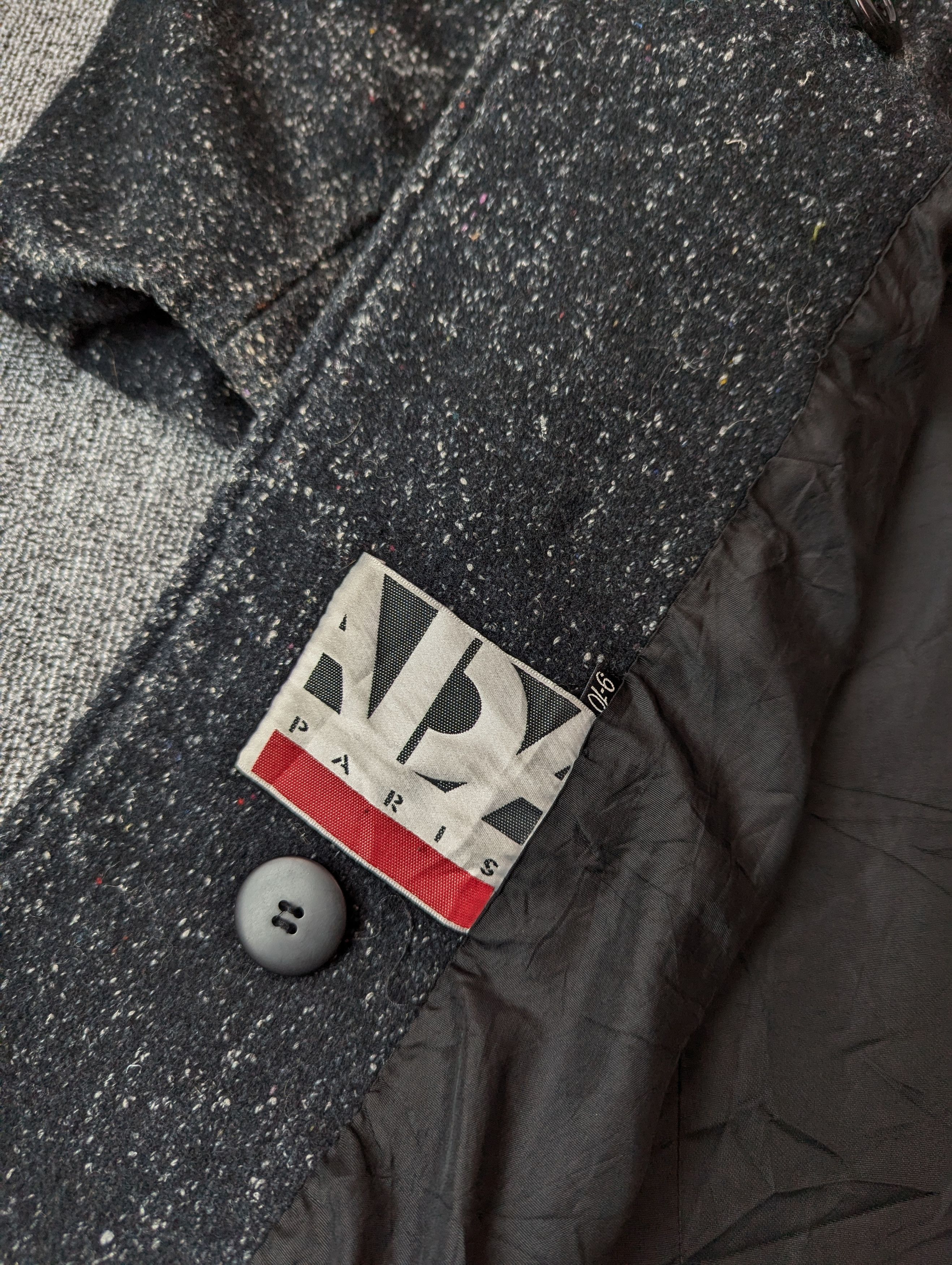 Designer × Vintage Vintage 80s ADA Paris Leather And Tweed Wool Coat Jacket Size US L / EU 52-54 / 3 - 7 Thumbnail