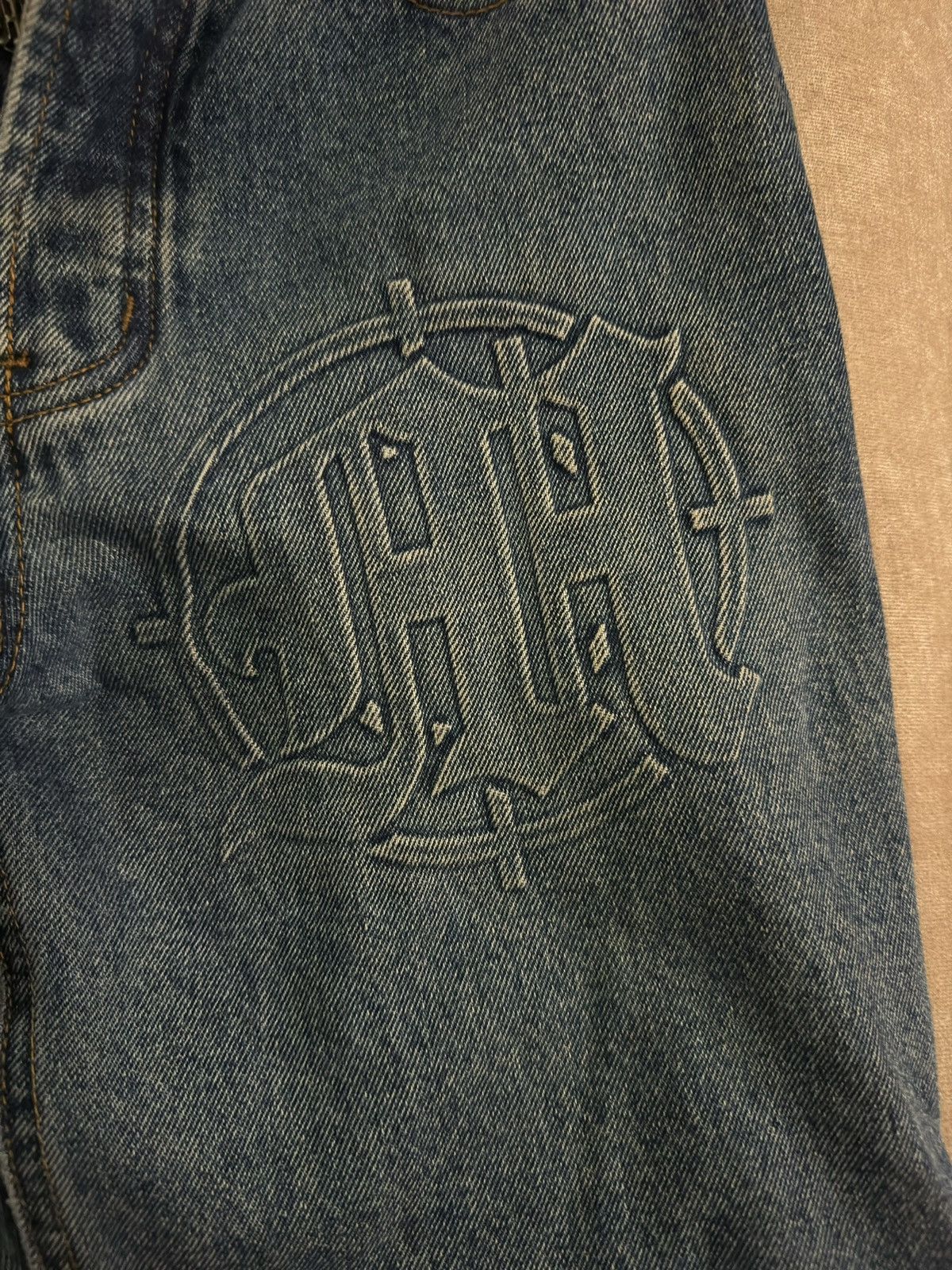Menace MENACE LA EMBOSSED TARGET LOGO DENIM PANTS Size US 28 / EU 44 - 1 Thumbnail