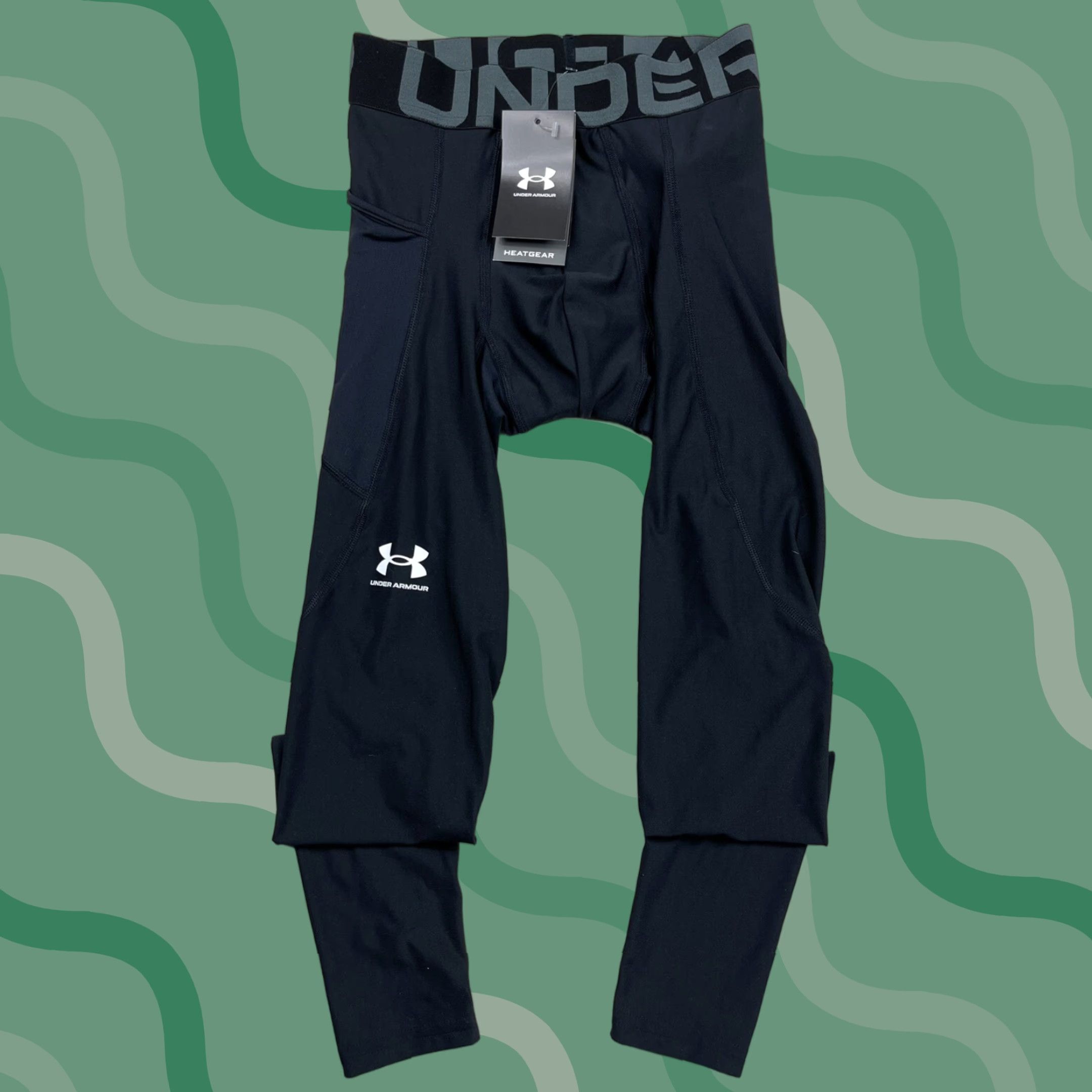Under Armour Under Armour Leggings S Small Running Black Heatgear Compression Mens Size US 29 - 1 Thumbnail