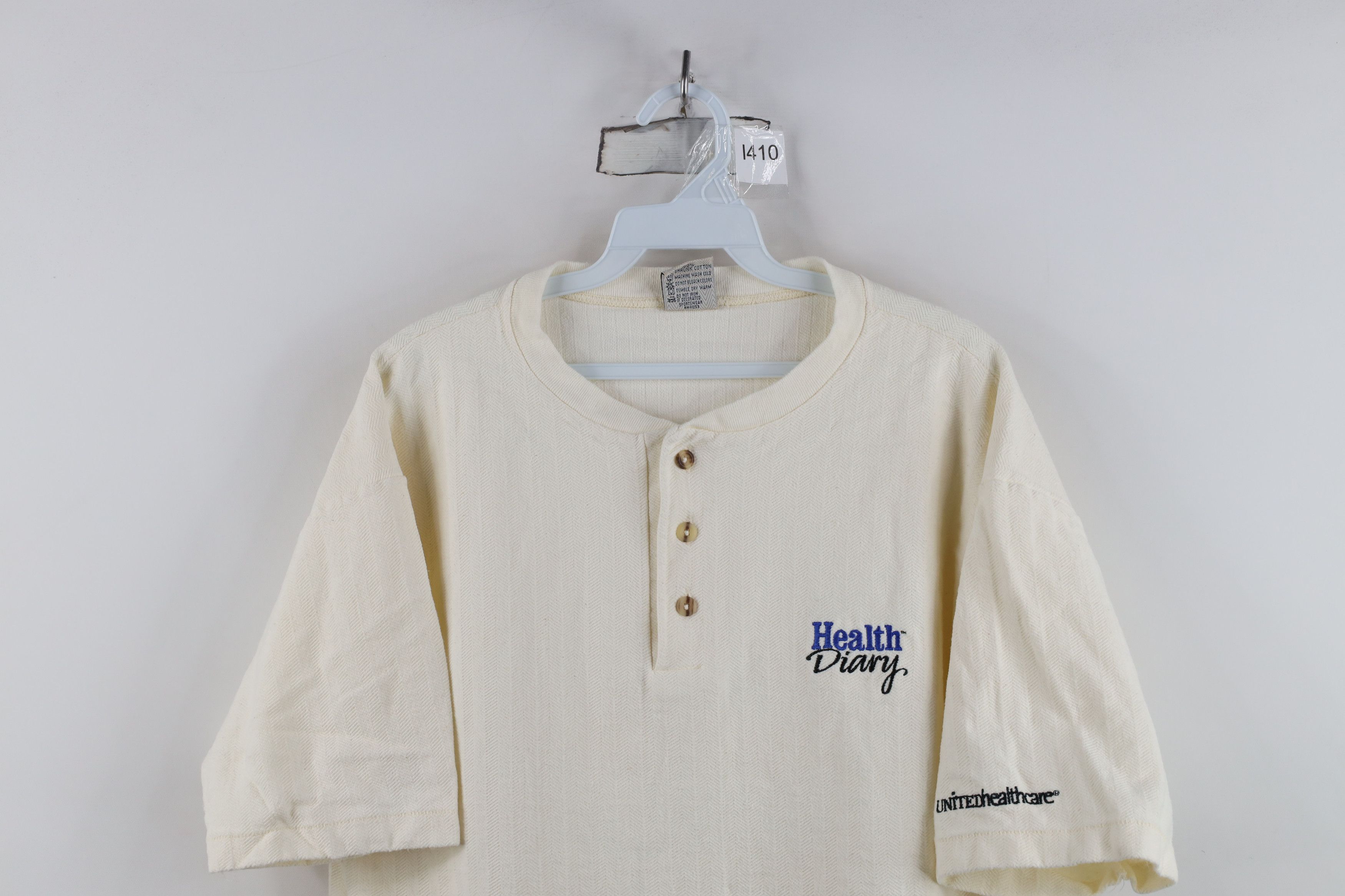 Vintage Vintage 90s Streetwear Health Diary Henley T-Shirt USA Size US L / EU 52-54 / 3 - 2 Thumbnail