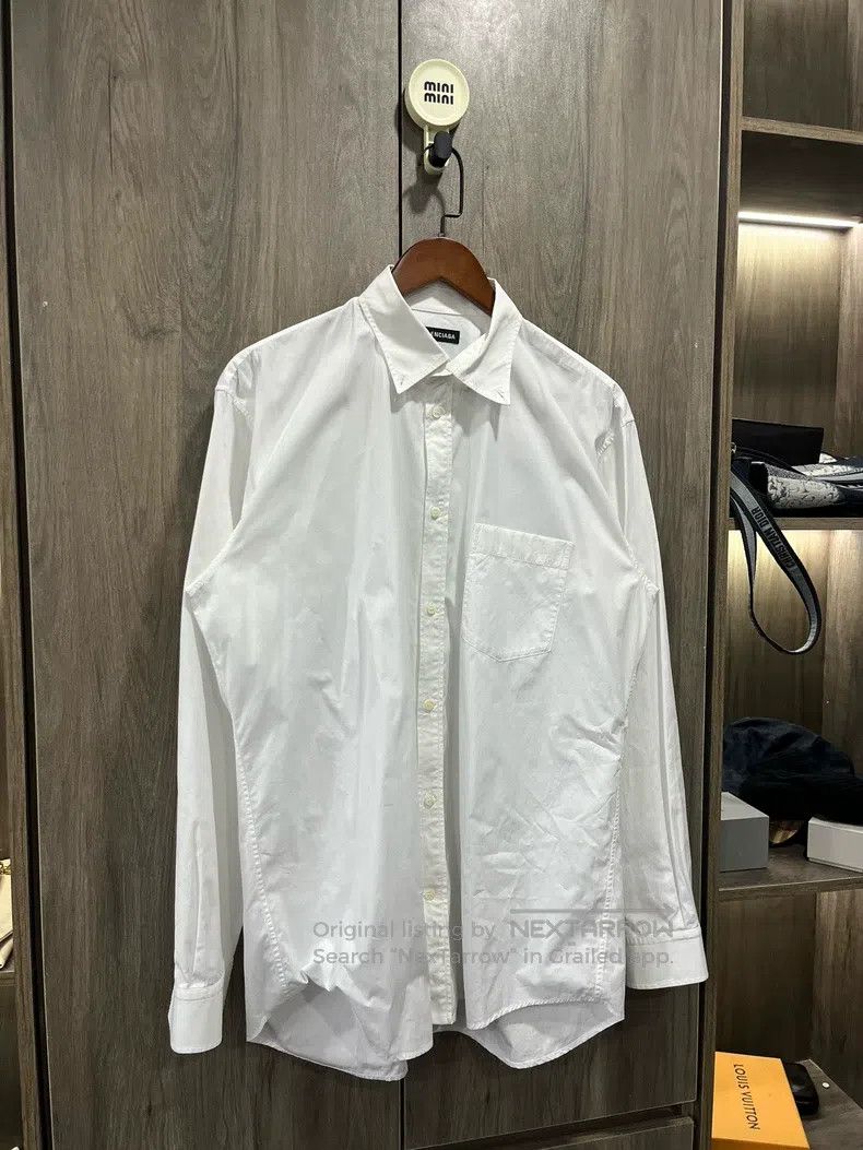 Balenciaga Balenciaga White and Blue Back Letter Shirt Size XS / US 0-2 / IT 36-38 - 9 Thumbnail