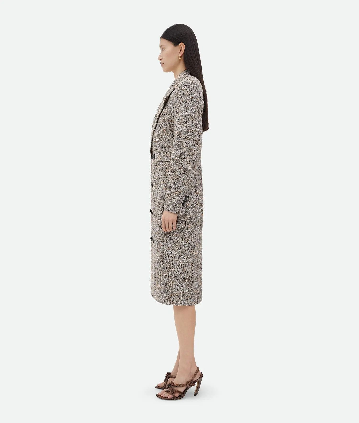 Bottega Veneta o1bcso1str0725 Textured Silk Blend Coat in Multicolor Size XS / US 0-2 / IT 36-38 - 2 Thumbnail