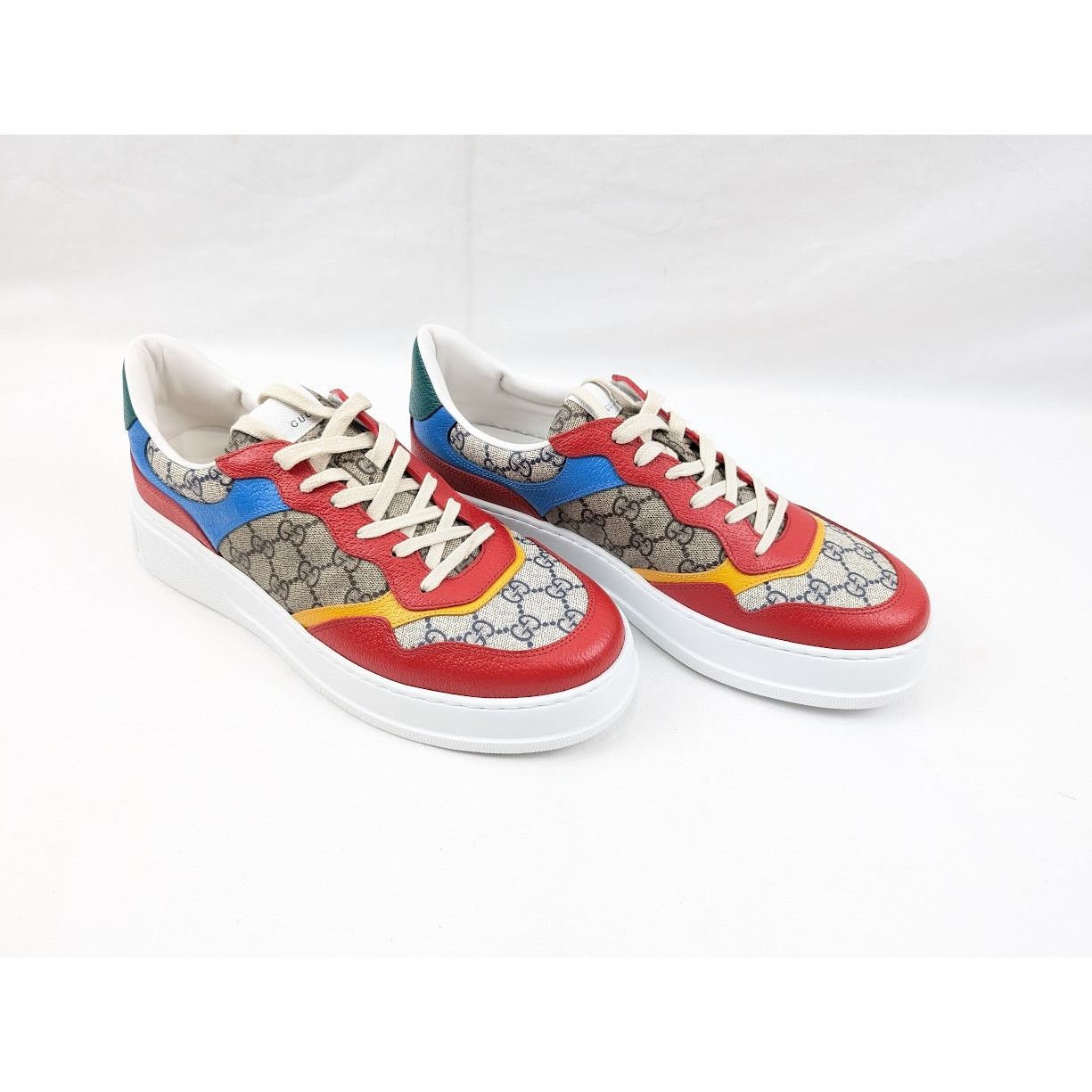 Gucci o1rshd1 Supreme Low-Top Sneakers in Beige/Blue/Red Size US 12.5 / EU 45-46 - 15 Thumbnail