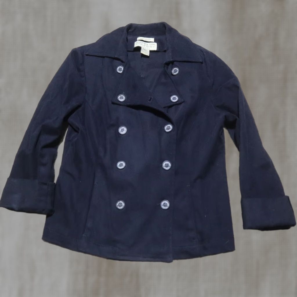 Jones New York Jones New York Country Jacket Coat Button Up Women's 8 Black Polyester Long Sleeve Outdoor Outerwear Jacket Women 8 Size M / US 6-8 / IT 42-44 - 1 Thumbnail