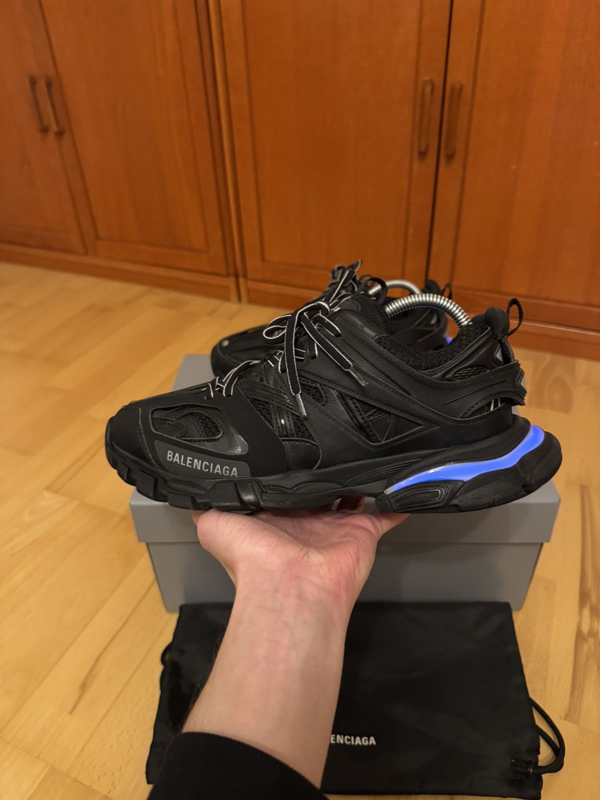 Balenciaga Balenciaga LED Track Triple Black Size US 7 / EU 40 - 2 Thumbnail