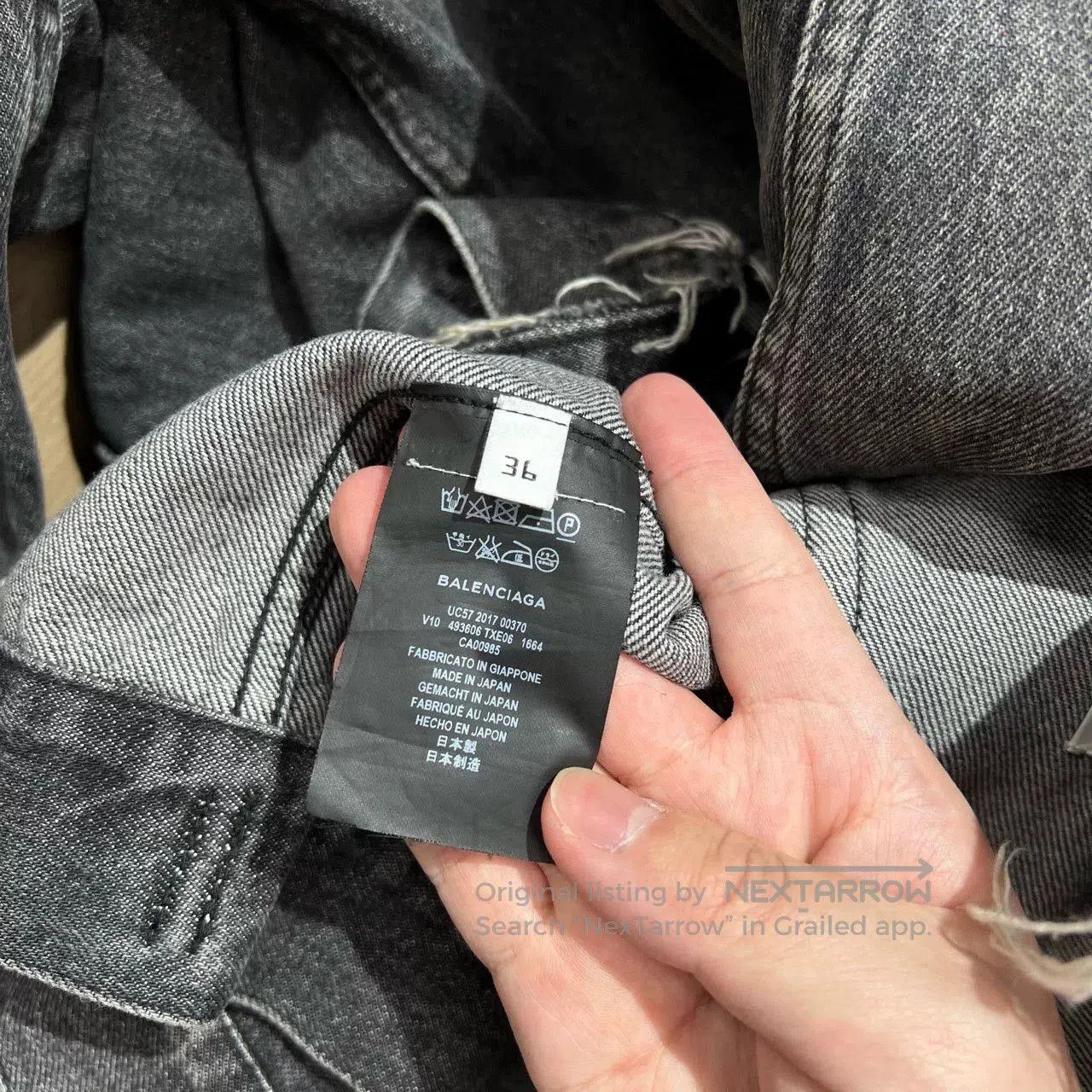 Balenciaga Balenciaga Denim Jacket with Embroidered Logo. Size US S / EU 44-46 / 1 - 8 Thumbnail
