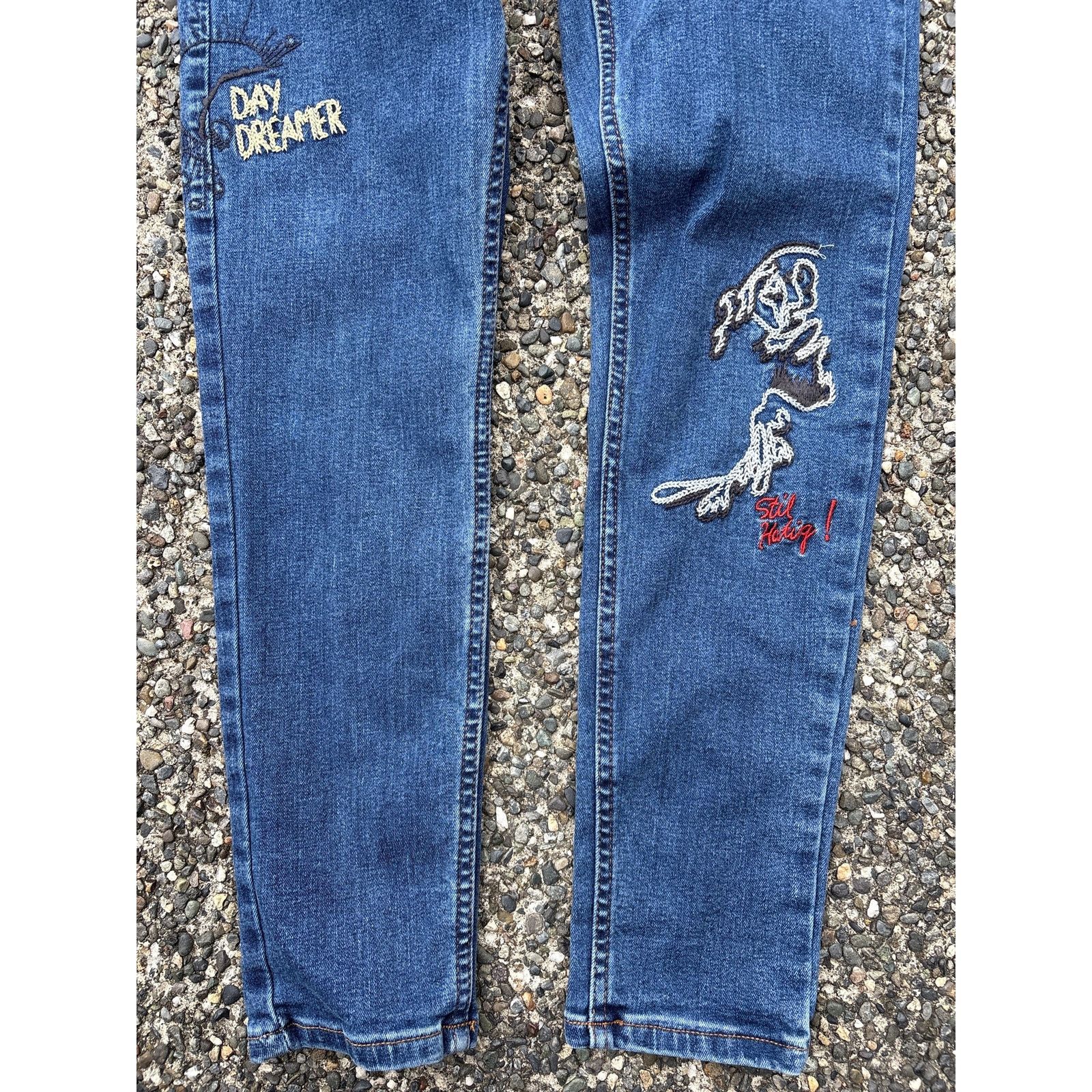 Topshop Topshop Moto Jamie Scribble Skinny Jeans 28" W Grafitti Size 28" / US 6 / IT 42 - 3 Thumbnail