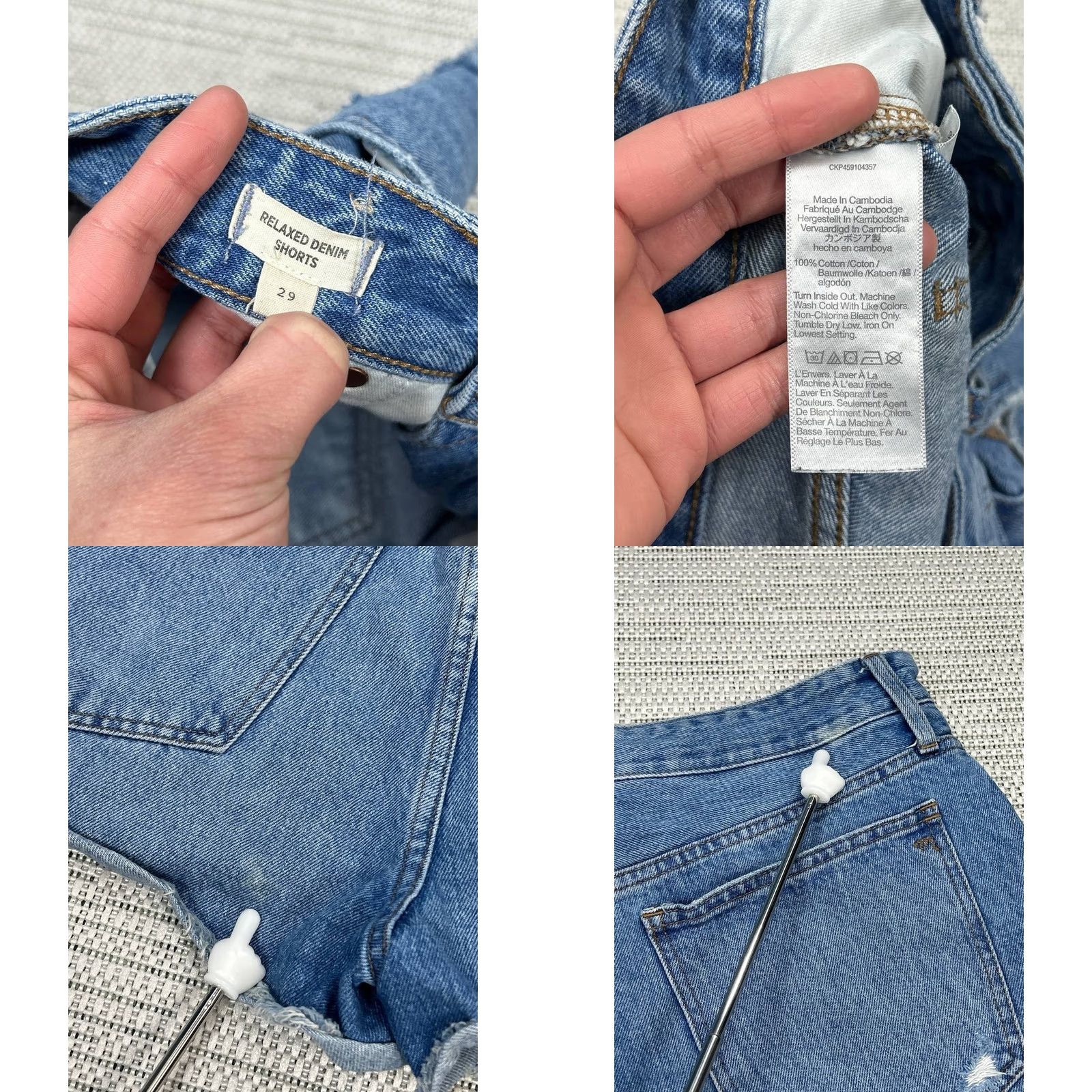 Madewell Madewell Shorts Womens Blue Denim Cut Off Distressed High Rise Relaxed Fit Size 29 Size 29" - 8 Thumbnail