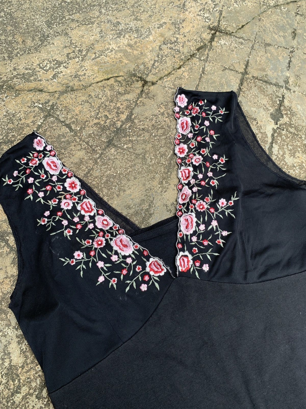 Japanese Brand y2k Anaita Japan Floral Embroidery Sleeveless Tank Mesh Top Size M / US 6-8 / IT 42-44 - 4 Thumbnail