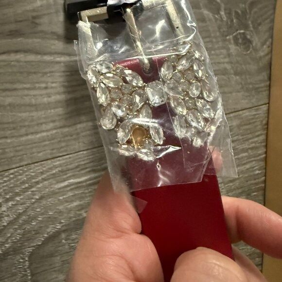 Kate Spade NWT Kate Spade Rhinestone Butterfly Red Leather Belt Women S Size ONE SIZE - 4 Thumbnail