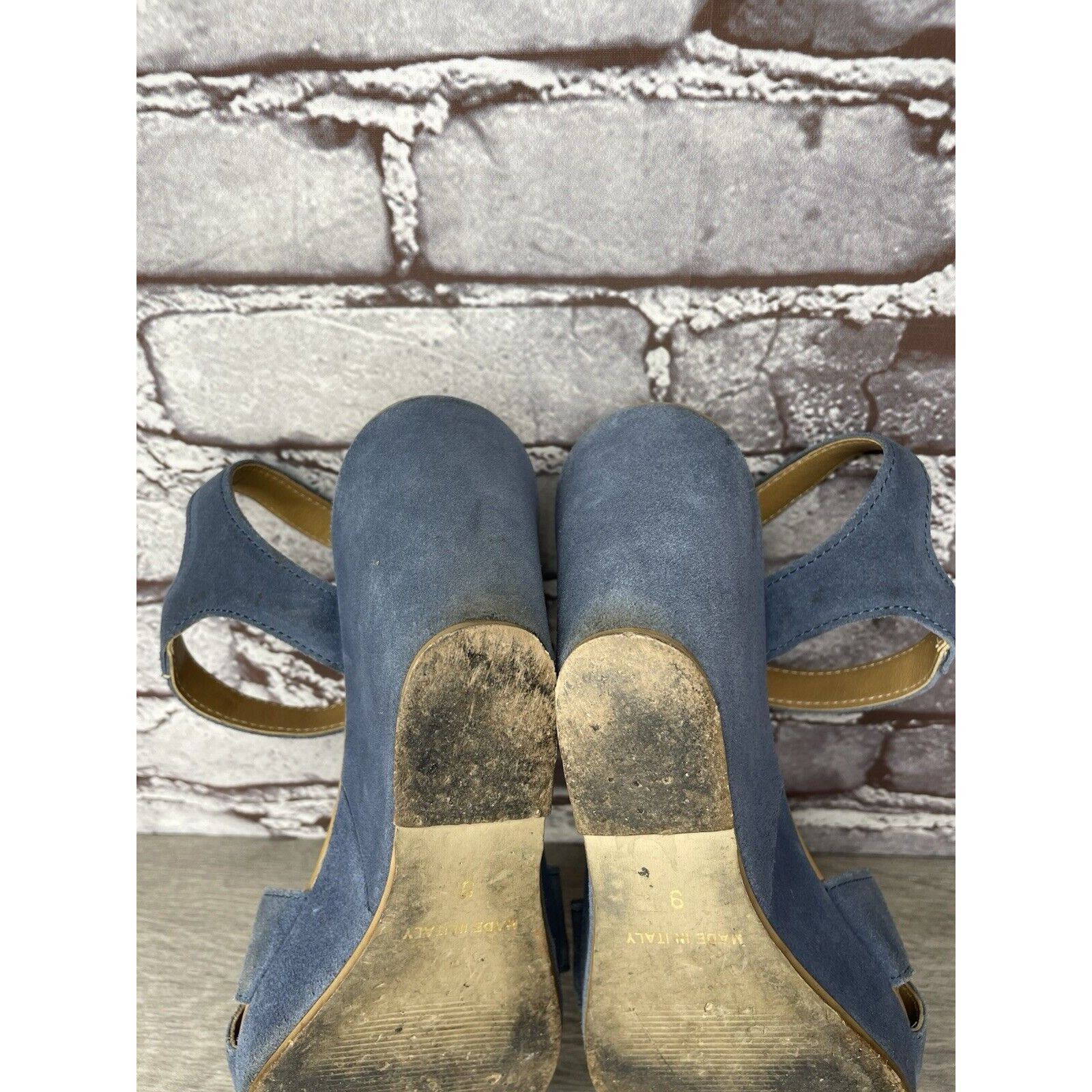 Billy Hill Garnet Hill Blue Suede Leather Wedge Ankle Strap Sandals Wom Size US 9 / IT 39 - 7 Thumbnail