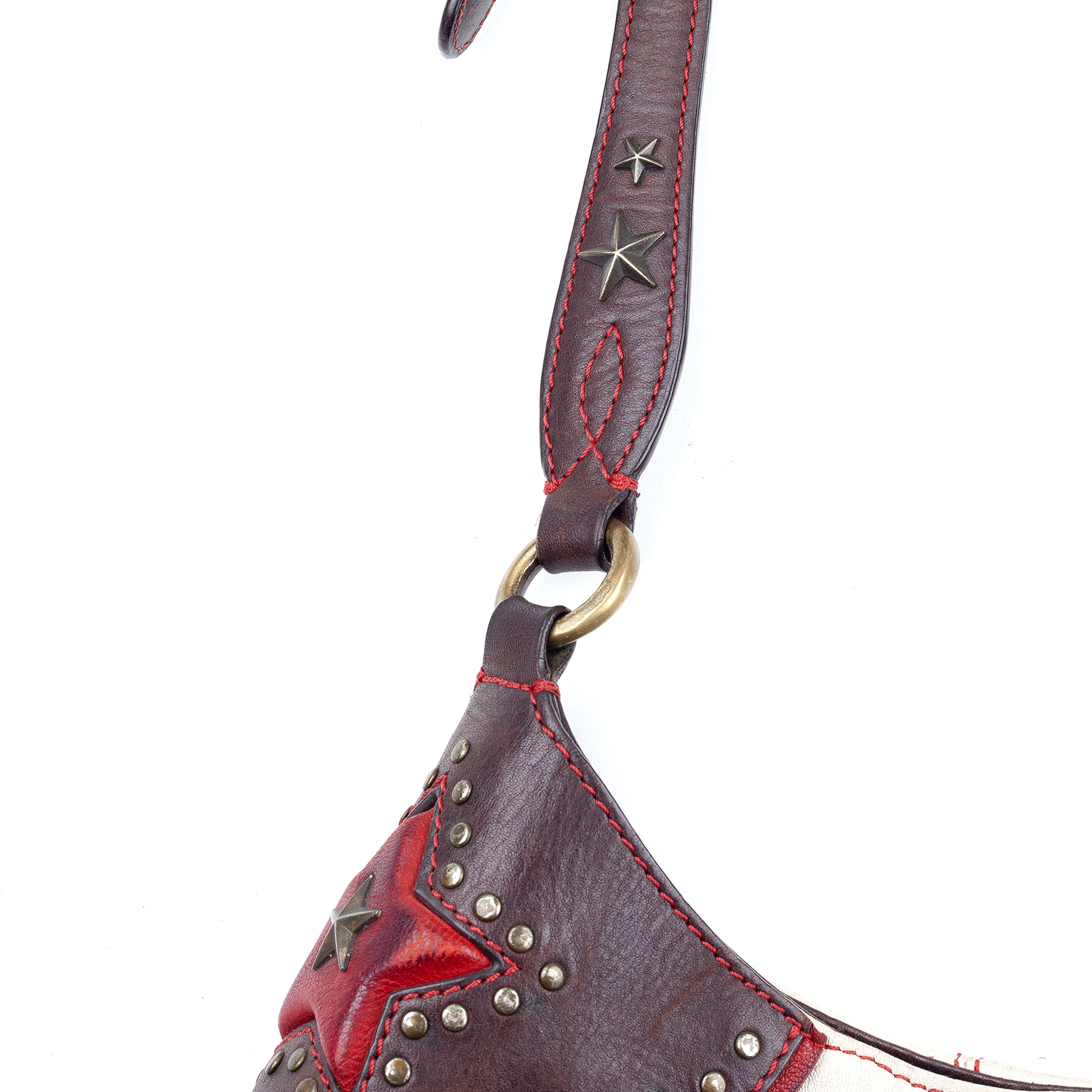 Moschino Moschino Vintage Cowboy White/Brown Leather Crossbody Bag Size ONE SIZE - 4 Thumbnail