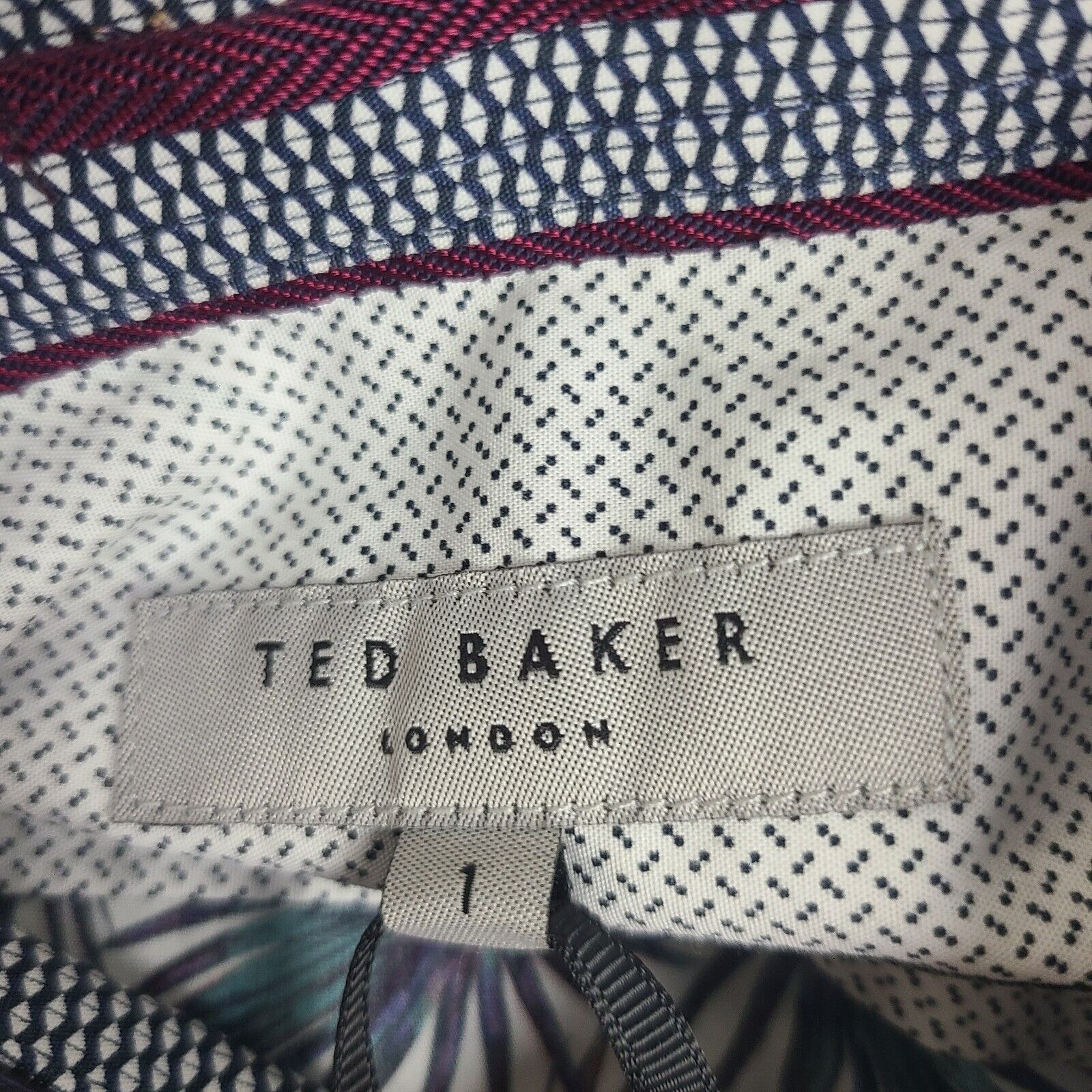 Ted Baker Ted Baker Mens Karaf Long Sleeve LS Palm Printed Dress Shirt Size US S / EU 44-46 / 1 - 7 Thumbnail