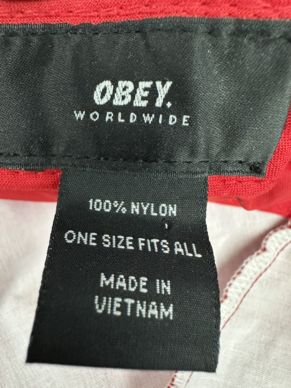 Obey Obey Propaganda Red Nylon Snapback Hat Streetwear Size ONE SIZE - 7 Thumbnail