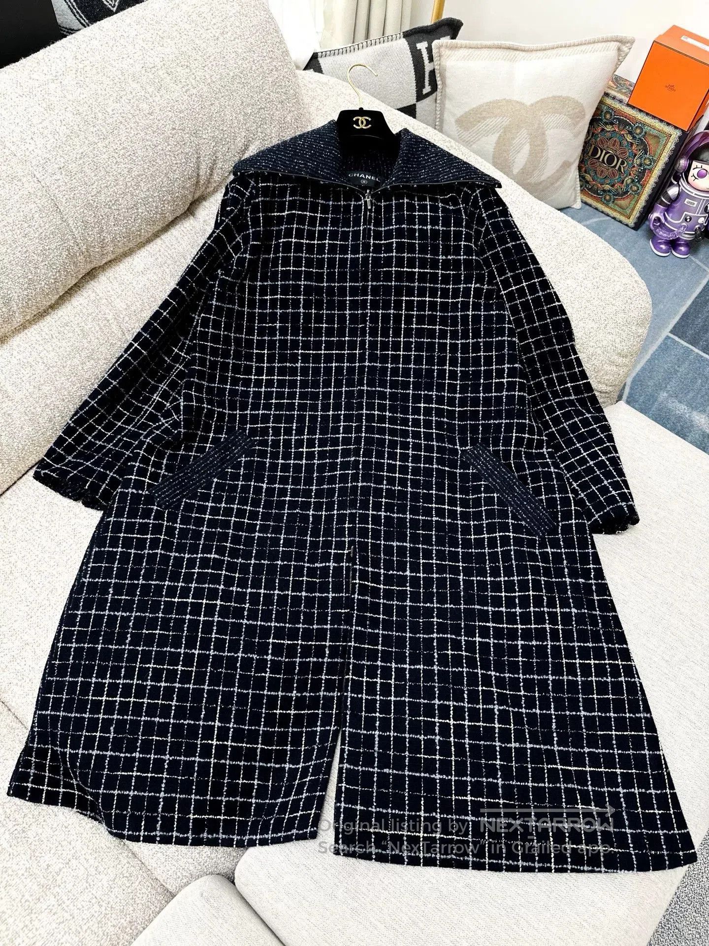 Chanel Chanel 22A Blue Long Zip Coat. Size US XS / EU 42 / 0 - 1 Thumbnail