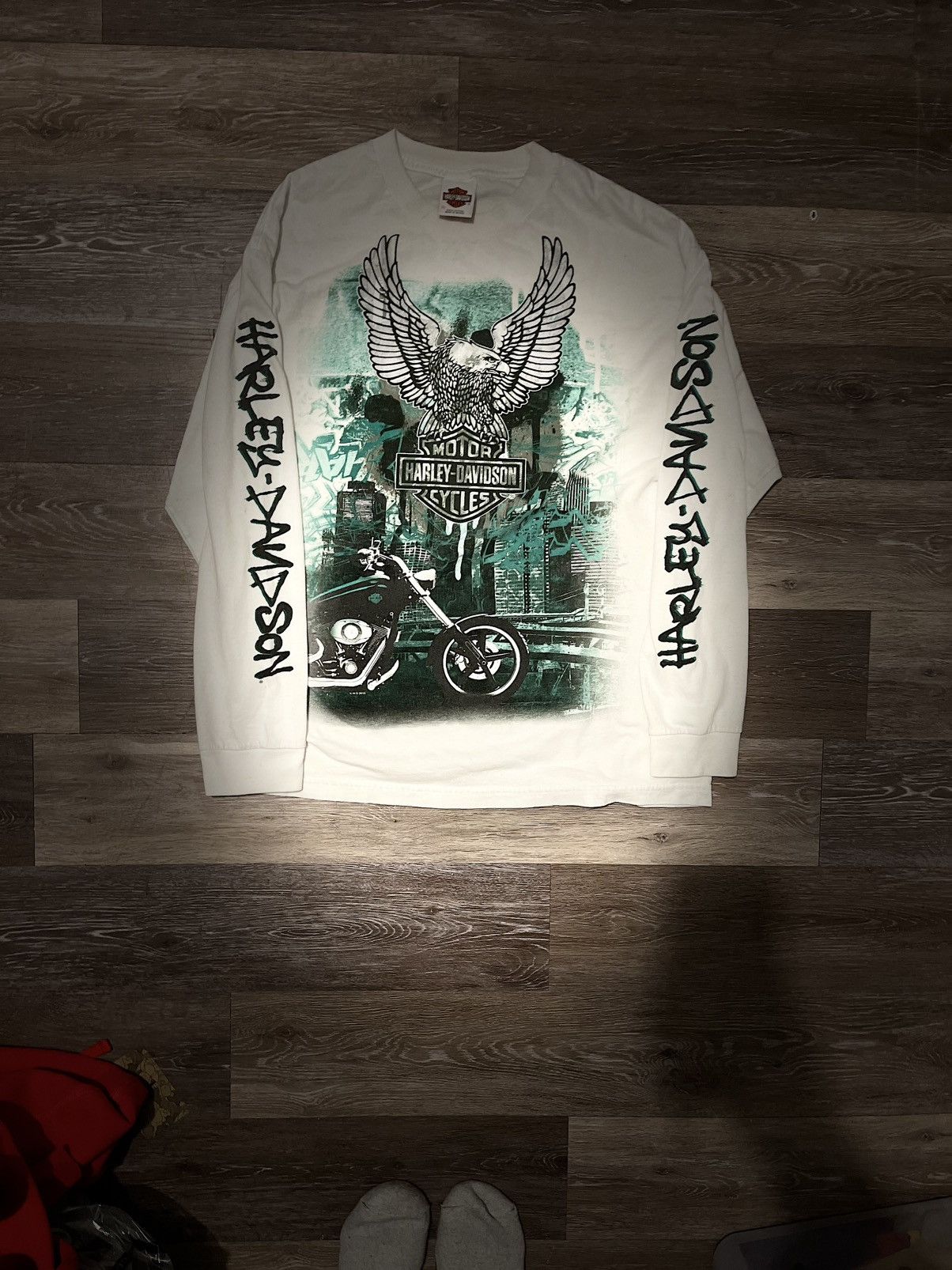 Harley Davidson Y2K 2000s Harley Davidson L/S Tee Size US XL / EU 56 / 4 - 7 Thumbnail