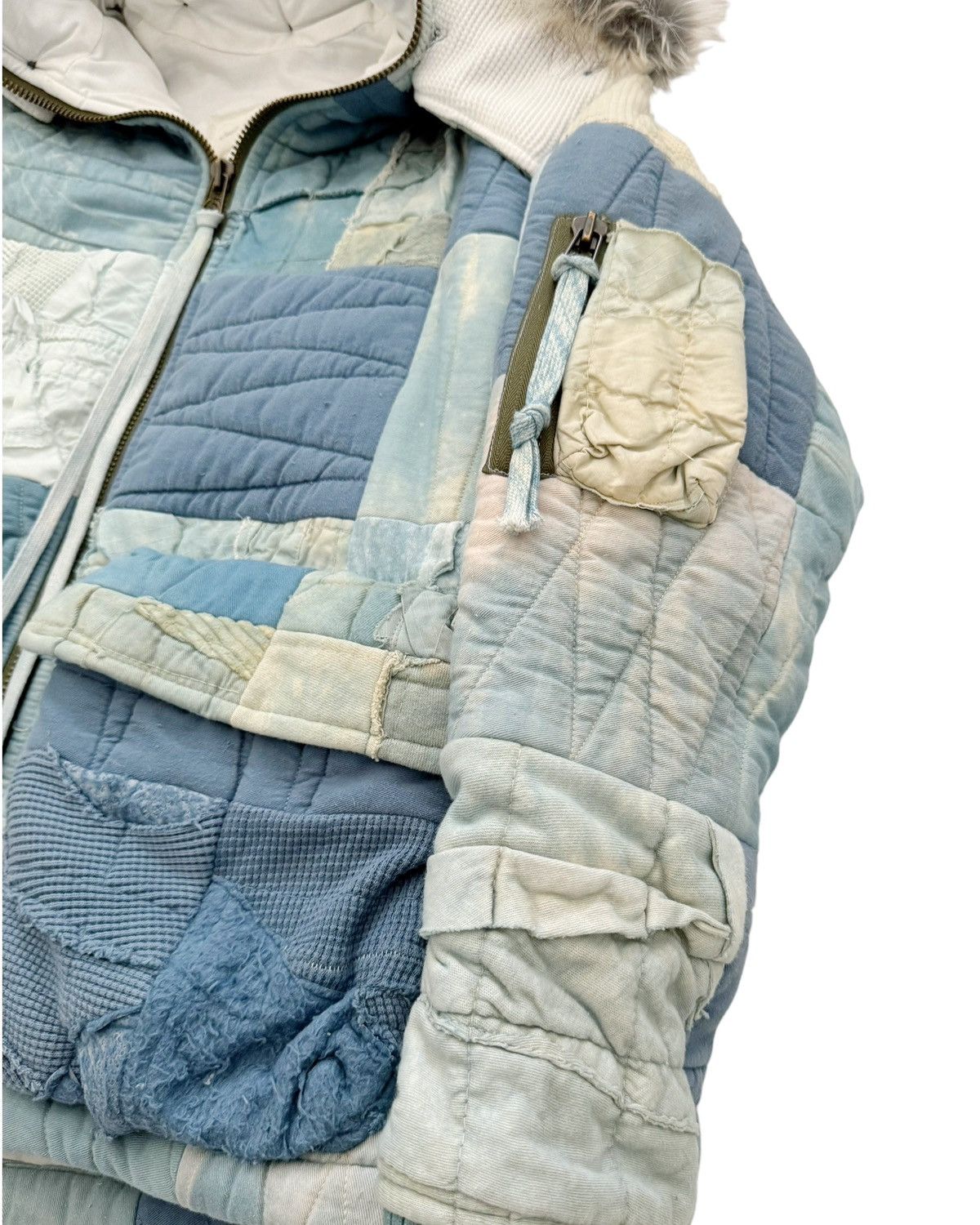 Greg Lauren Sz2 Indigo Scrapwork Patchwork Snorkel Puffer Parka Size US M / EU 48-50 / 2 - 5 Thumbnail