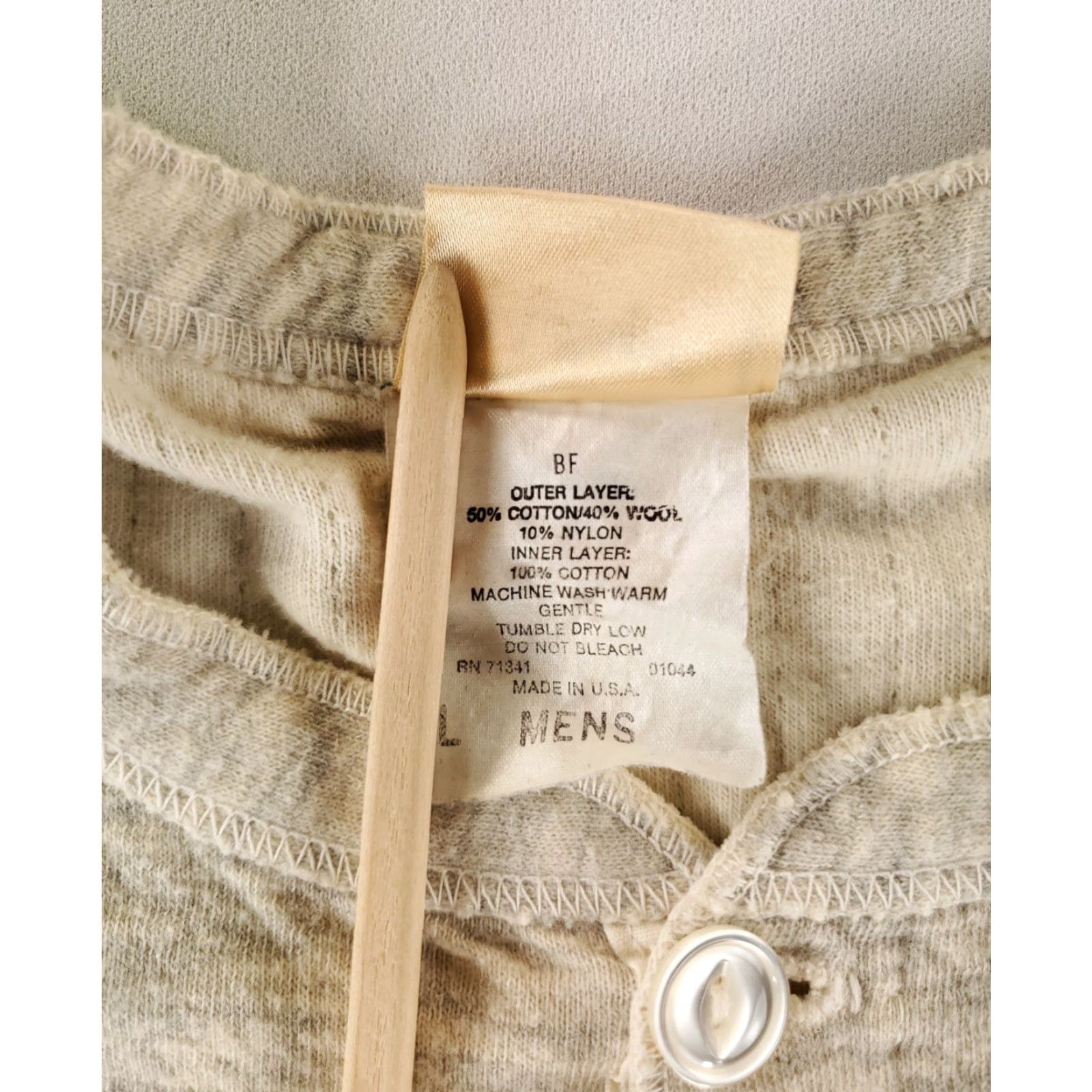 Vintage VINTAGE LL Bean River Driver's Shirt Cotton Wool Nylon Blend Henley Shirt Cream Mens L White Casual Men Size US L / EU 52-54 / 3 - 5 Thumbnail