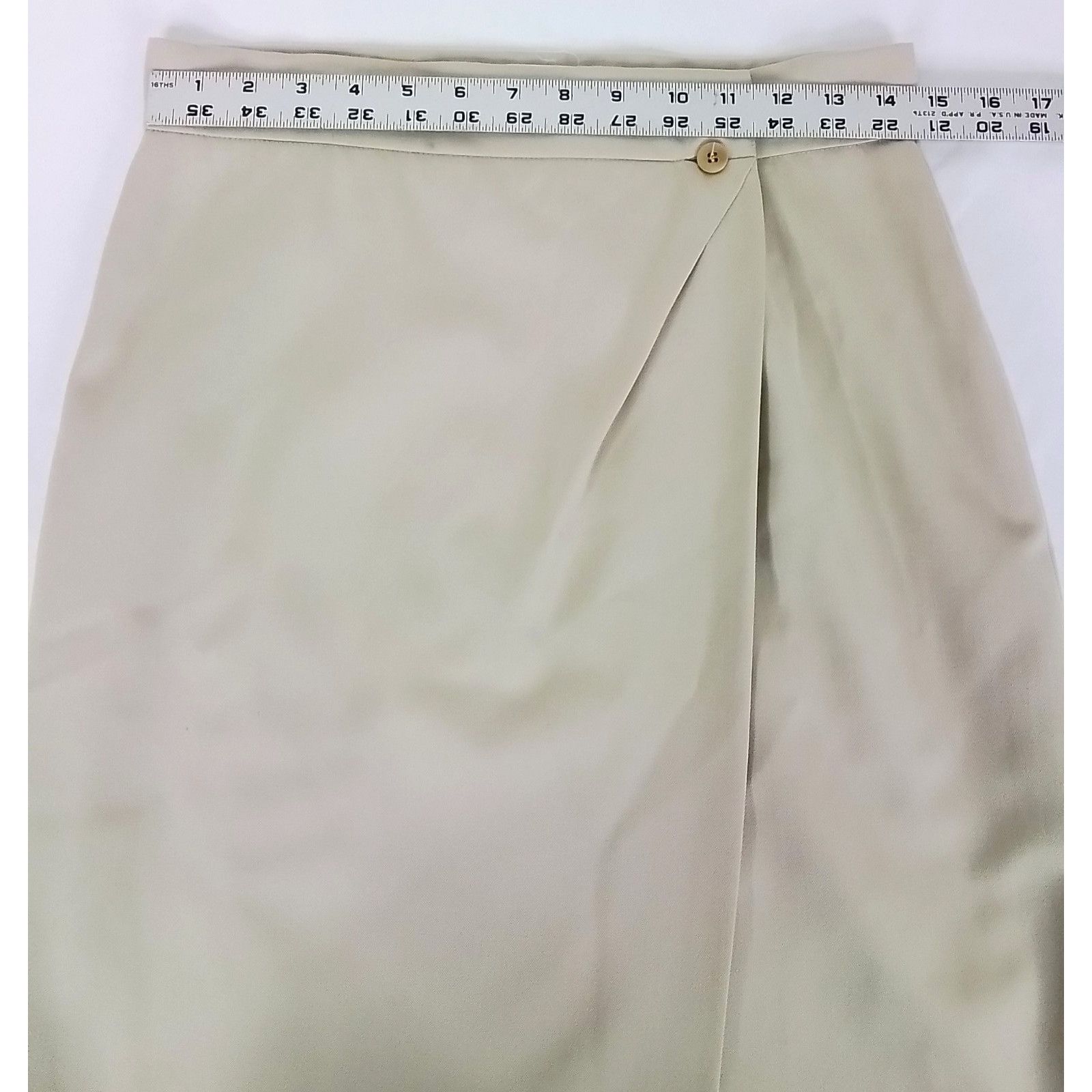 Giorgio Armani Giorgio Armani Skirt Women's 12/46 Khaki Lined Size 34" / US 12 / IT 48 - 6 Thumbnail