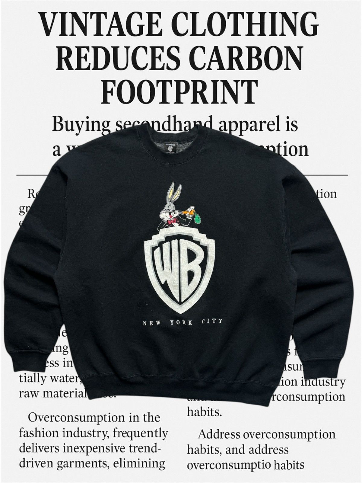 Vintage Vintage WB New York City Looney Tunes sweatshirt Size US XXL / EU 58 / 5 - 1 Thumbnail
