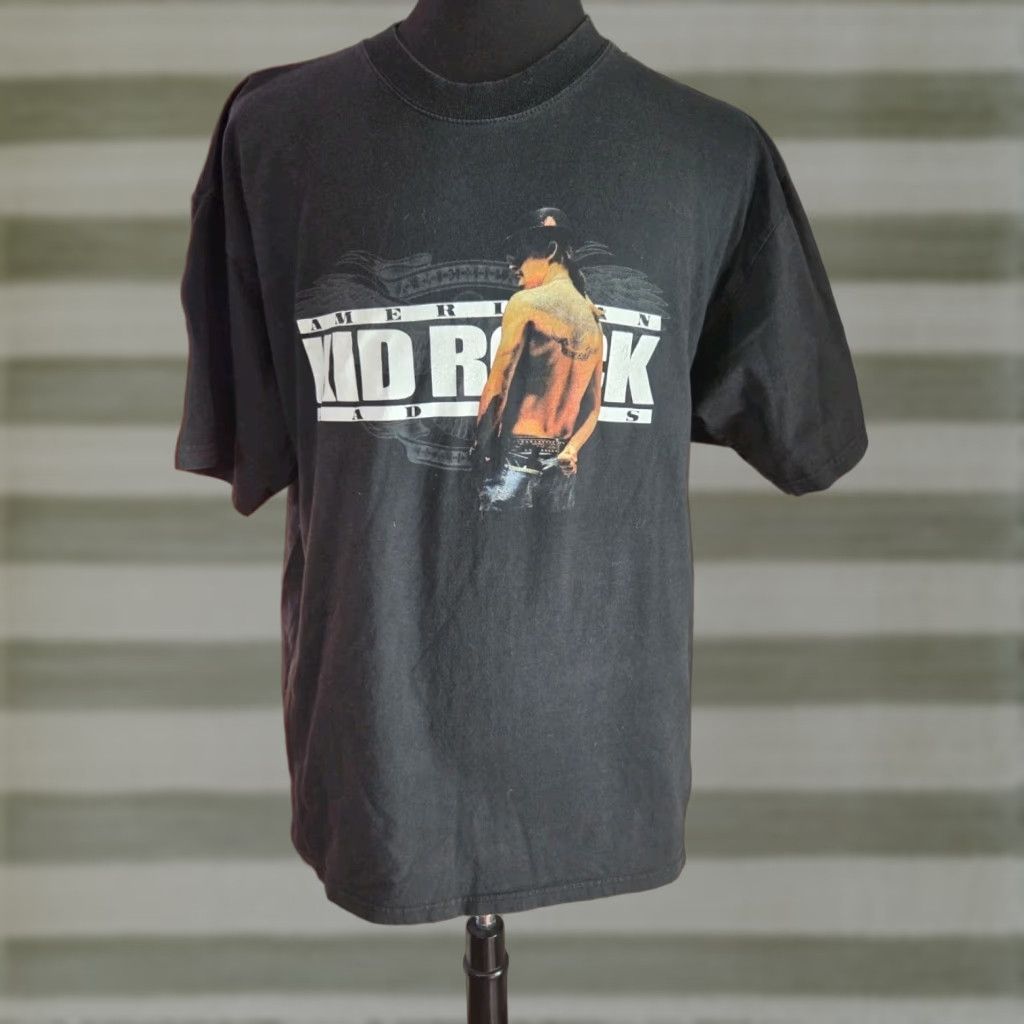 Gildan VINTAGE Kid Rock American Bad Ass Shirt Mens XL Tour Concert T Shirt Tee Black MENS XL Graphic Print Logo 2000s Rock Size US XL / EU 56 / 4 - 1 Thumbnail
