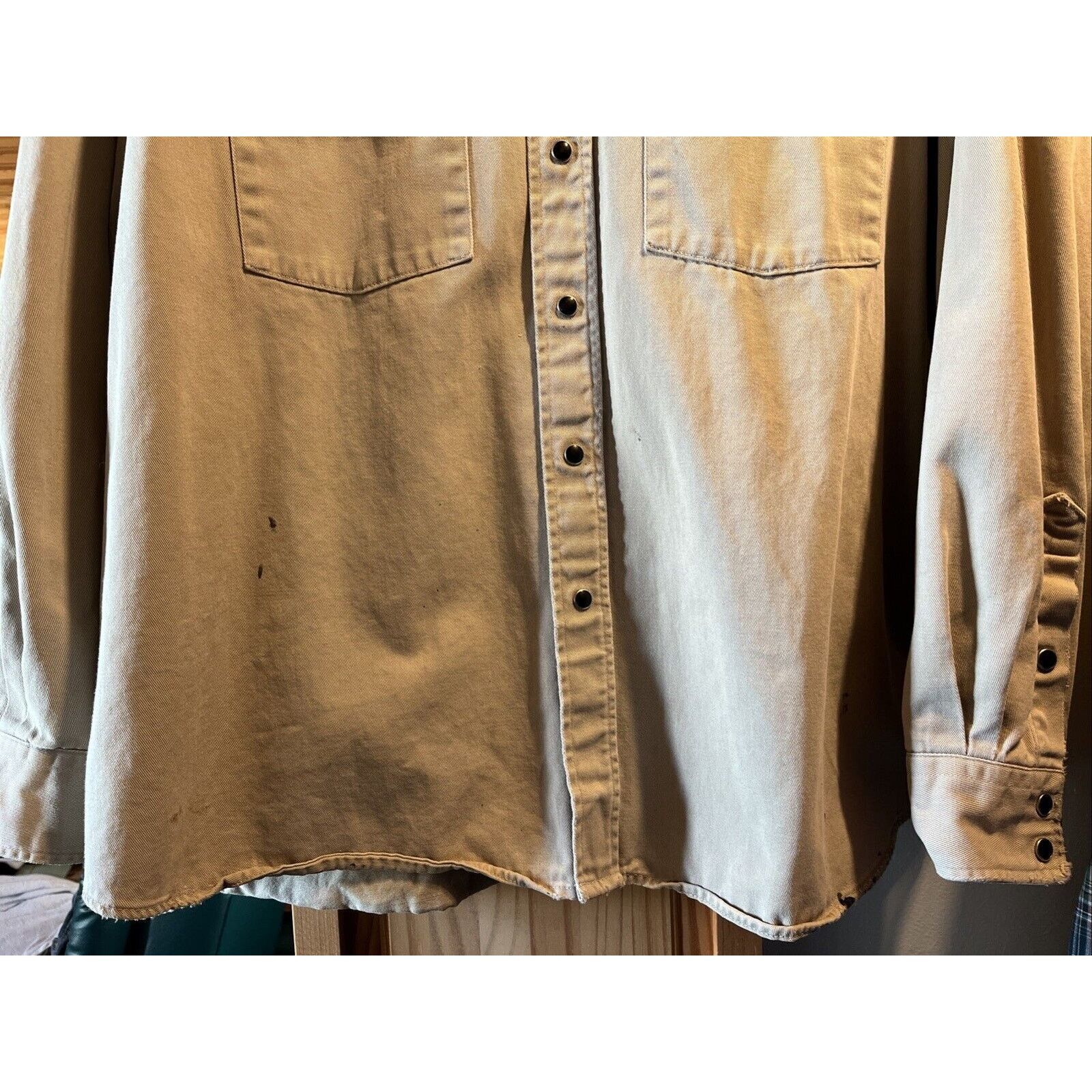 Carhartt Carhartt Shirt Jacket Men’s XXL Khaki Canvas Cotton STAINS Size US XXL / EU 58 / 5 - 6 Thumbnail
