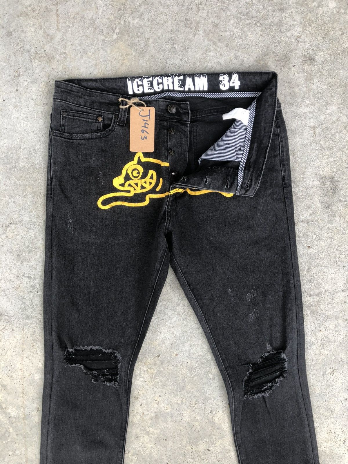 Icecream Icecream Running Dog Logo Distressed Jeans Size US 34 / EU 50 - 3 Thumbnail