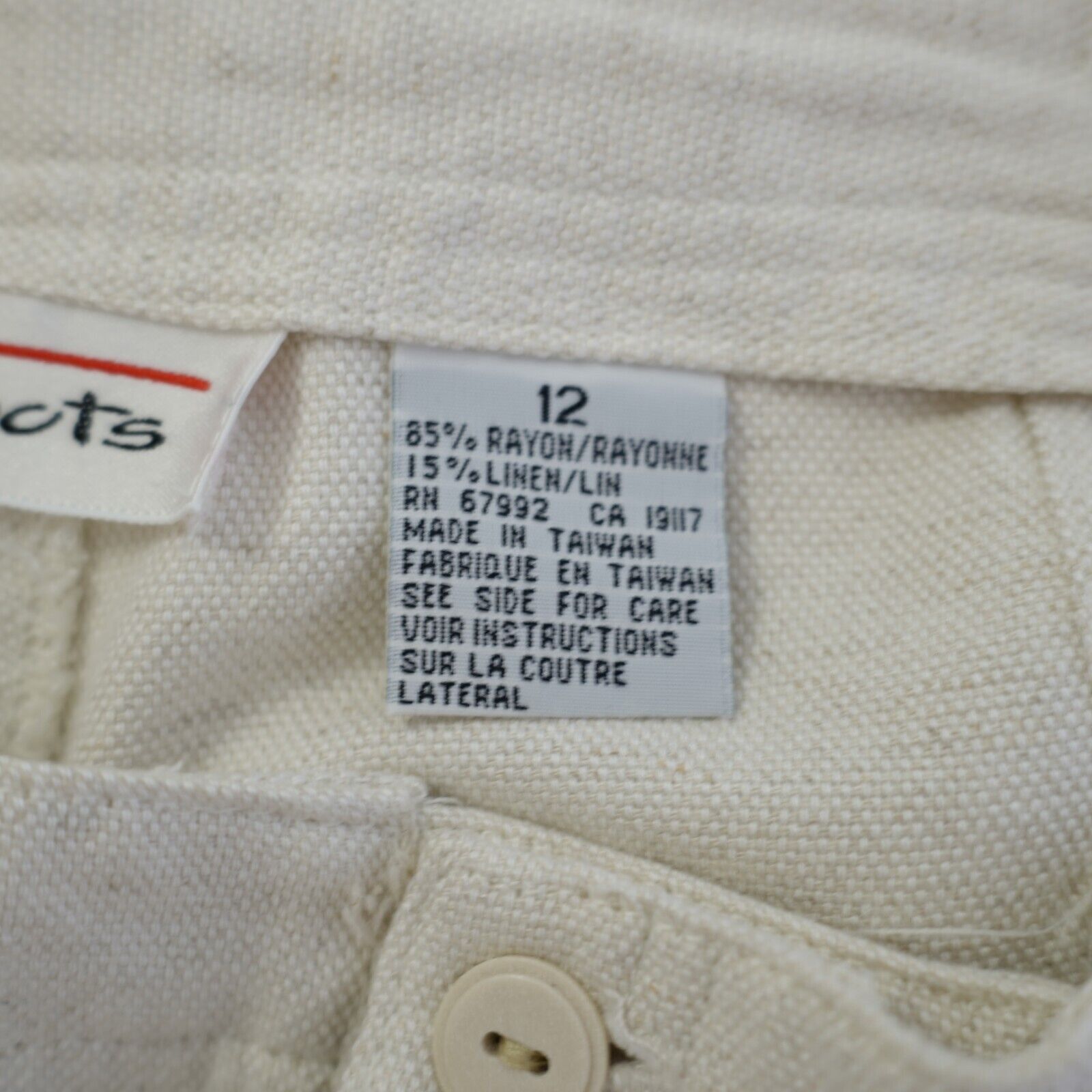 Talbots Talbots Cream Birdseye Linen Rayon Shorts Size 12 30/6 High Size 34" / US 12 / IT 48 - 6 Thumbnail