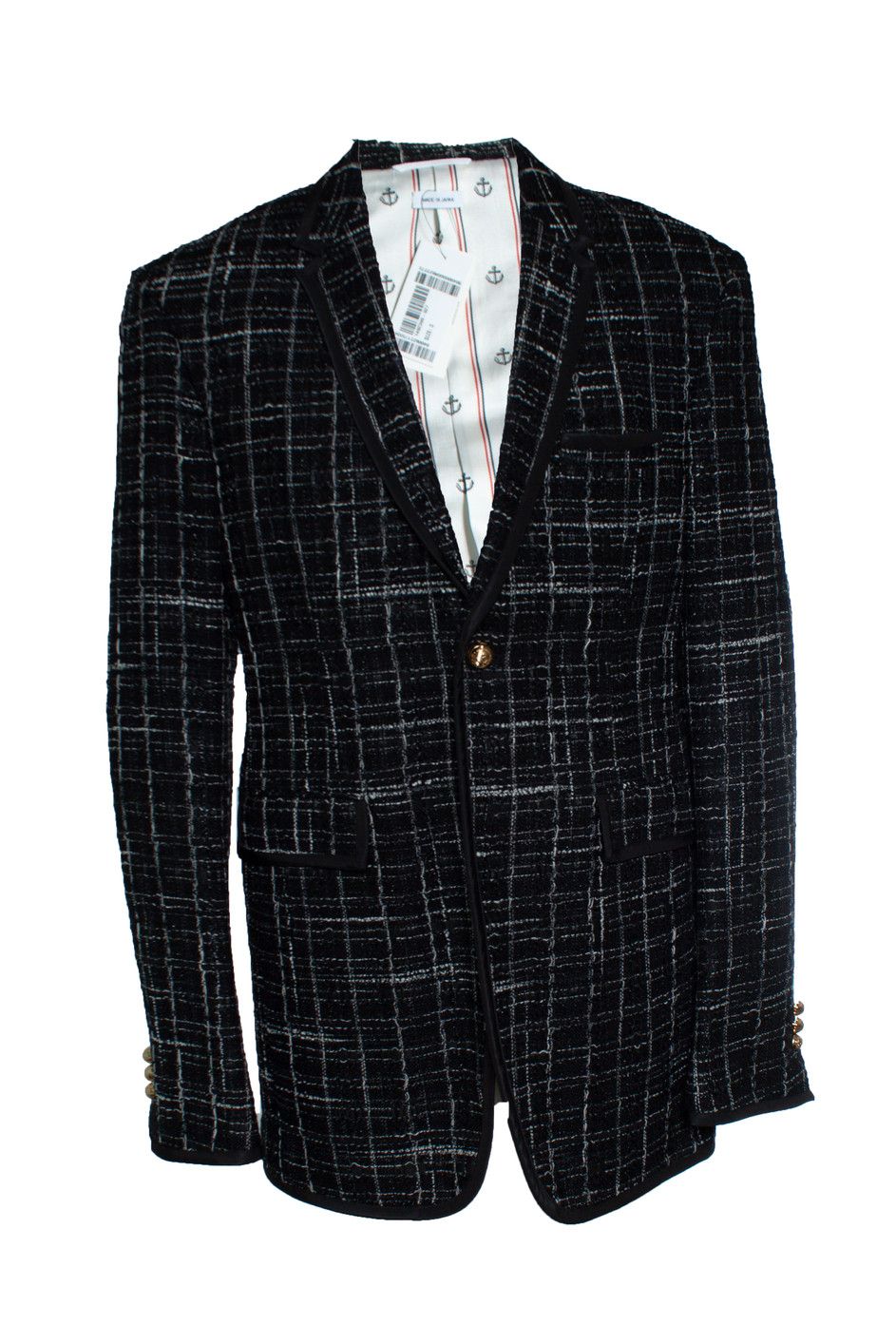 Thom Browne Thom Browne, Black tweed jacket Size 50R - 1 Thumbnail