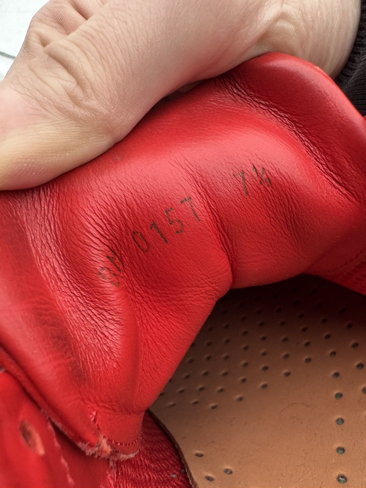Louis Vuitton Louis Vuitton Red Crocodile Embossed Leather Sneakers Luxury Size US 7.5 / EU 40-41 - 13 Thumbnail