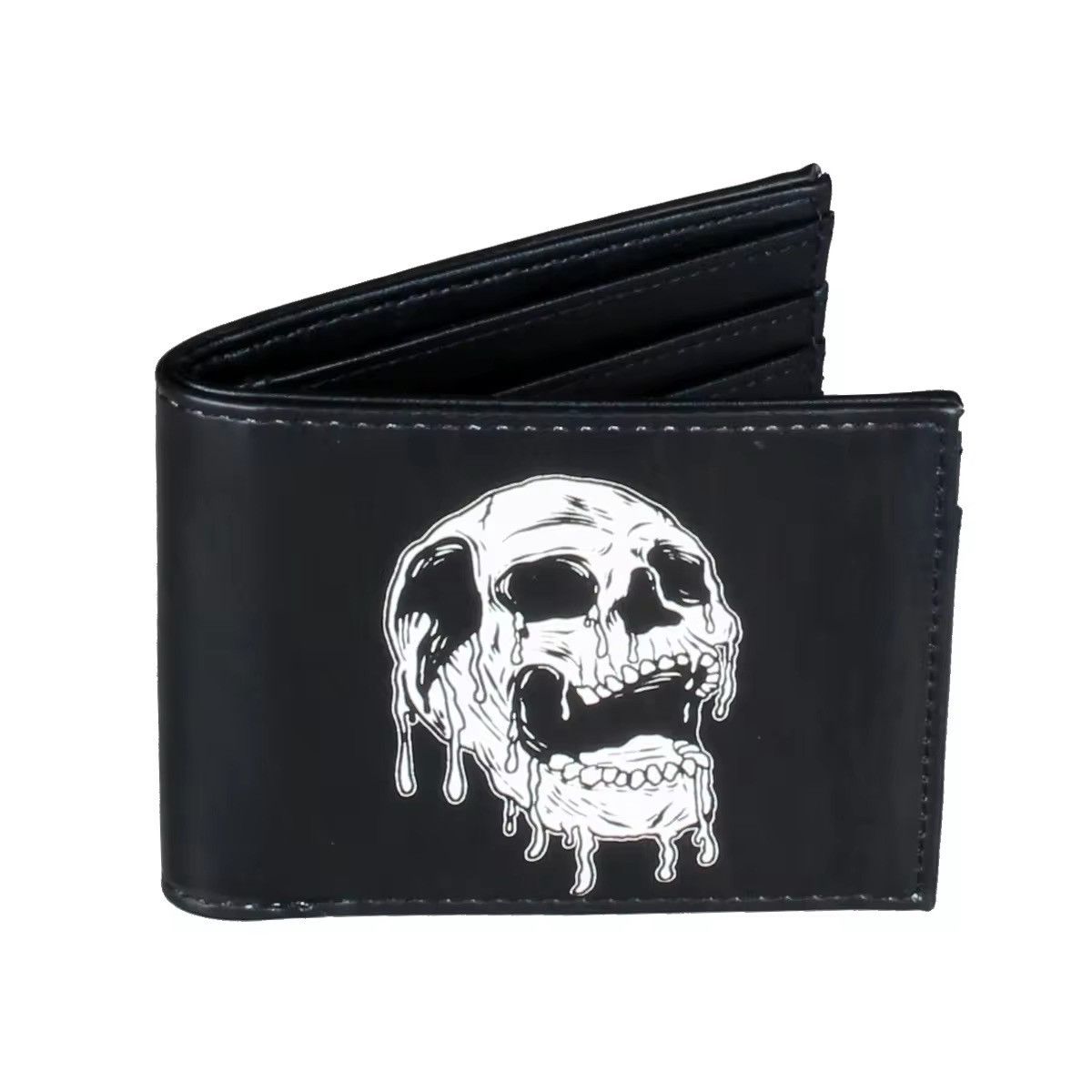 Other Gothic Punk Skull Skeleton Print Men’s Wallet Card Holder Size ONE SIZE - 2 Thumbnail