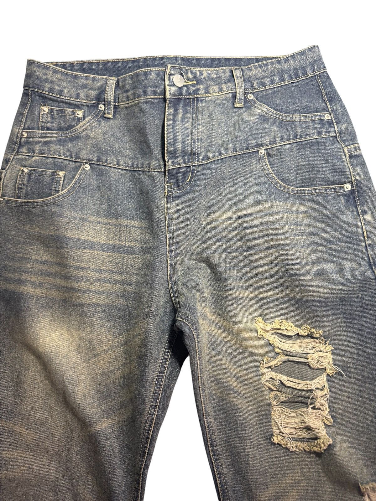 Japanese Brand Double Waisted Baggg Vintage Jeans Size US 34 / EU 50 - 3 Thumbnail