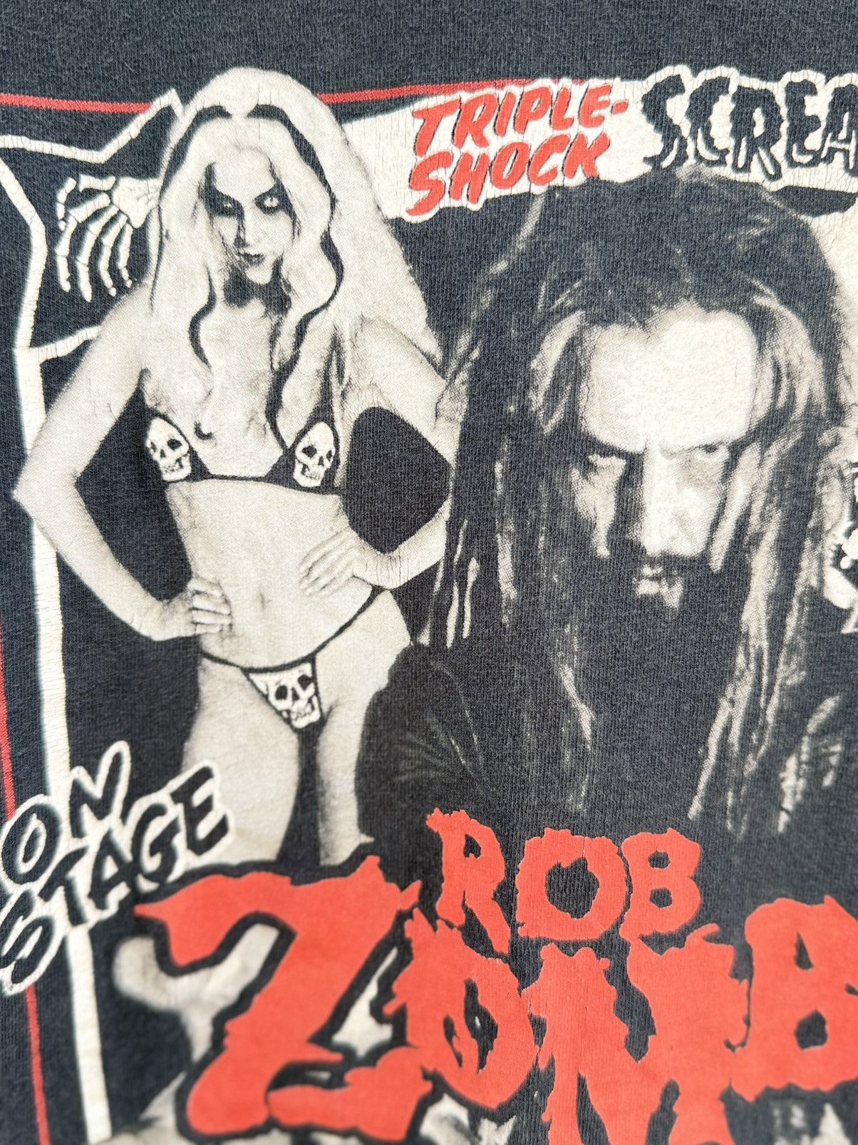 Band Tees Thrashed Vintage Rod Zombie Spook Panty Horror Faded Grunge Size US XL / EU 56 / 4 - 6 Thumbnail