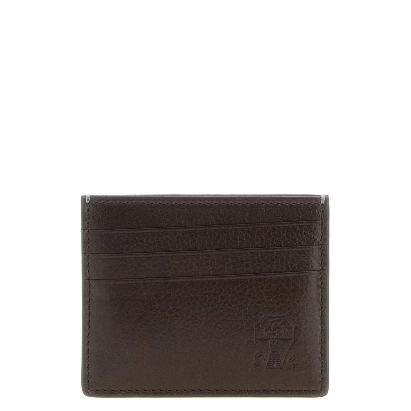 Brunello Cucinelli Brown Leather Cardholder, Men's