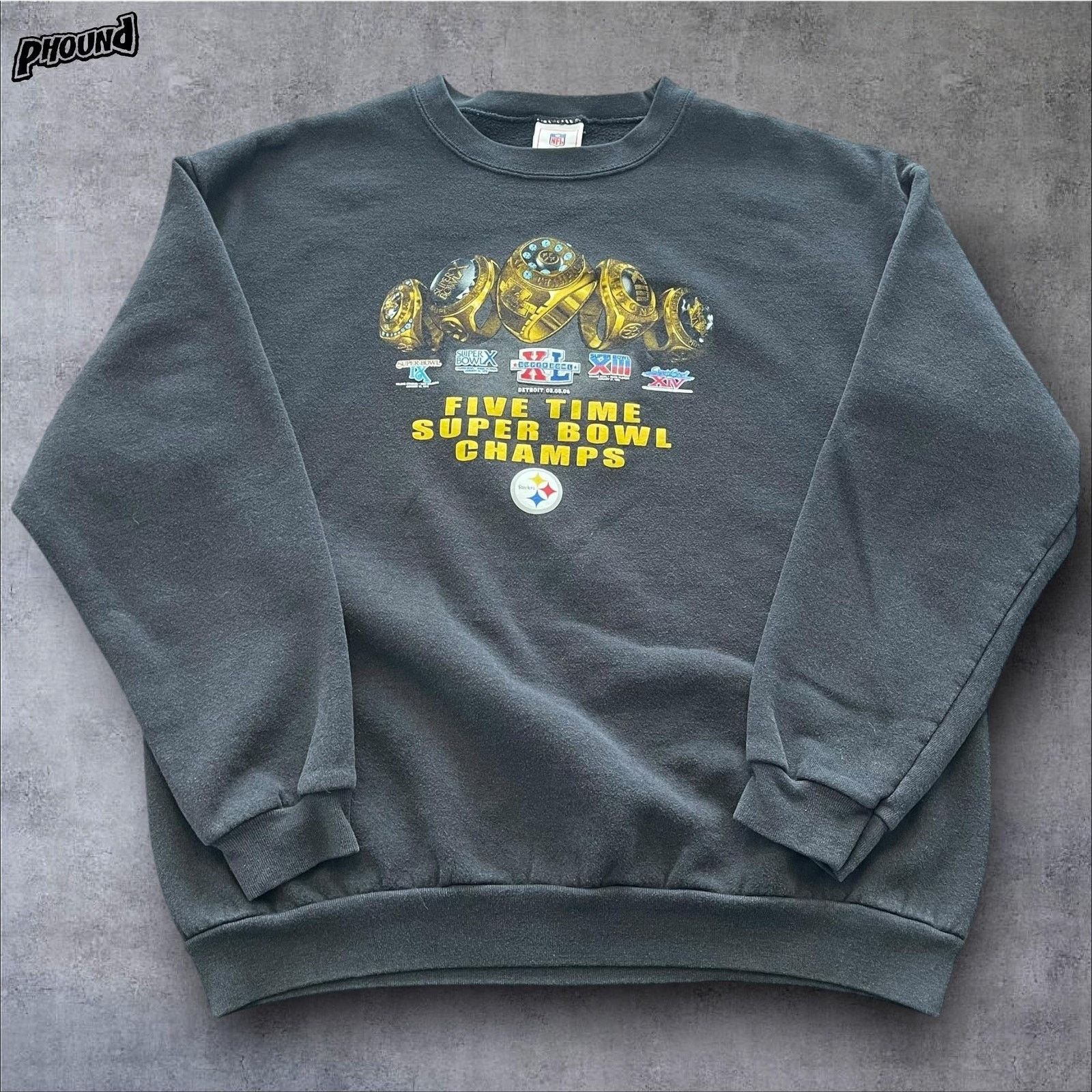 NFL Pittsburgh Steelers Sweatshirt Mens Super Bowl Champs Top Size US XL / EU 56 / 4 - 1 Thumbnail