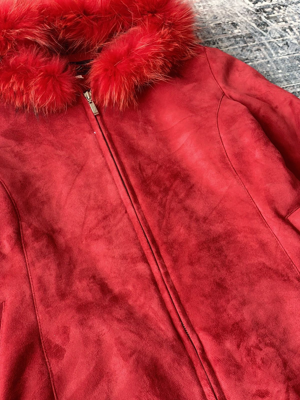Japanese Brand × Tornado Mart Punk Doowon Fur Red Rex Raccoon Suede Jacket Hoodie Goa Size US M / EU 48-50 / 2 - 3 Thumbnail