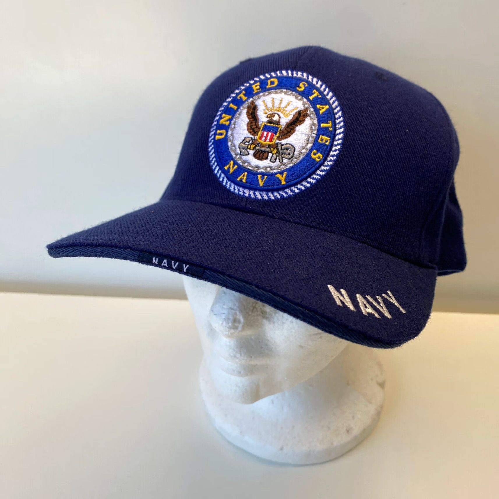 Vintage VINTAGE Rapid Dominance Navy Hat Navy Blue Eagle Seal Strapback Adjustable Baseball Cap Mens United States USA Navy Cap Size ONE SIZE - 2 Thumbnail