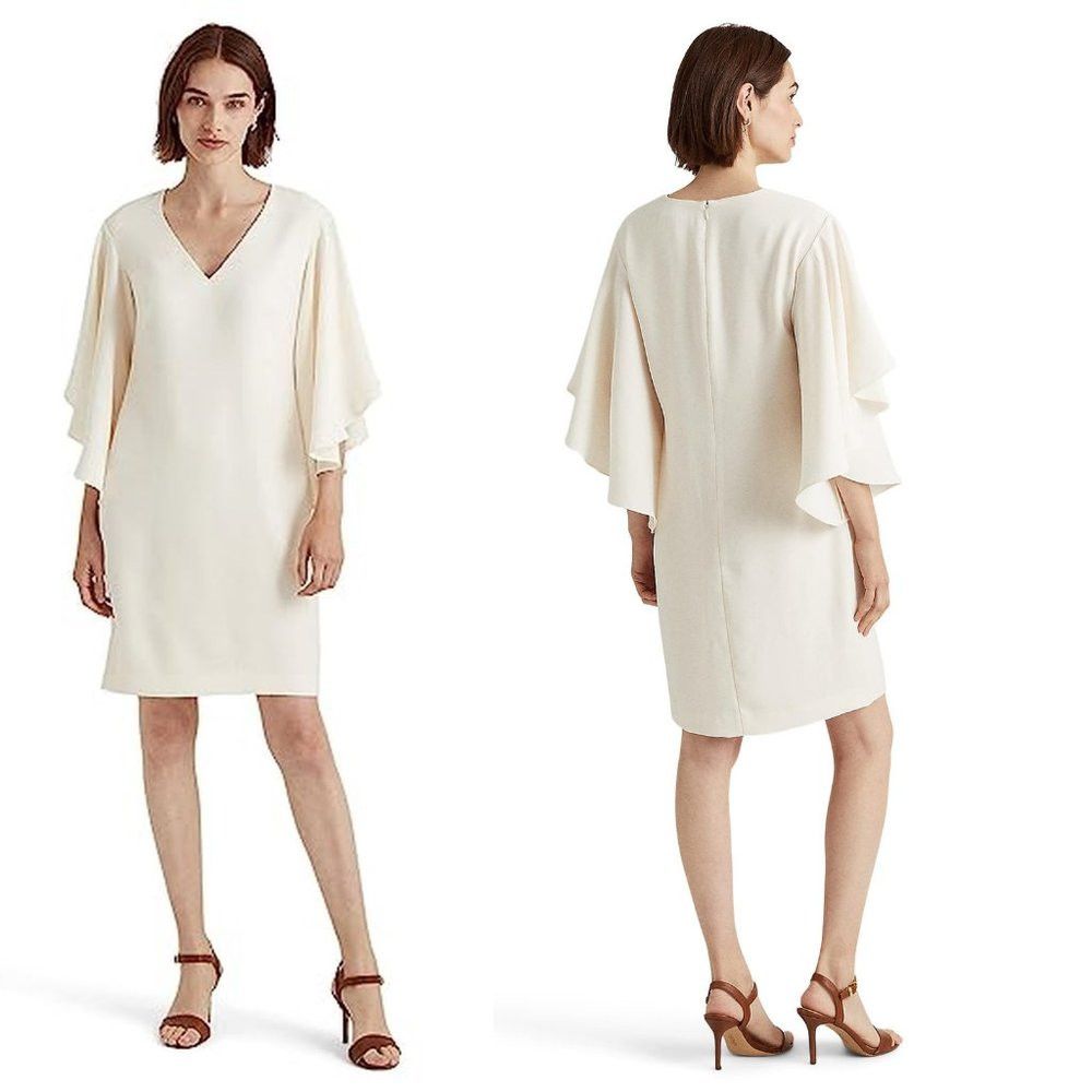 Lauren Ralph Lauren NWT New $175 Lauren Ralph Lauren Yaira Ruffle Sleeves Cream Size XL / US 12-14 / IT 48-50 - 1 Thumbnail