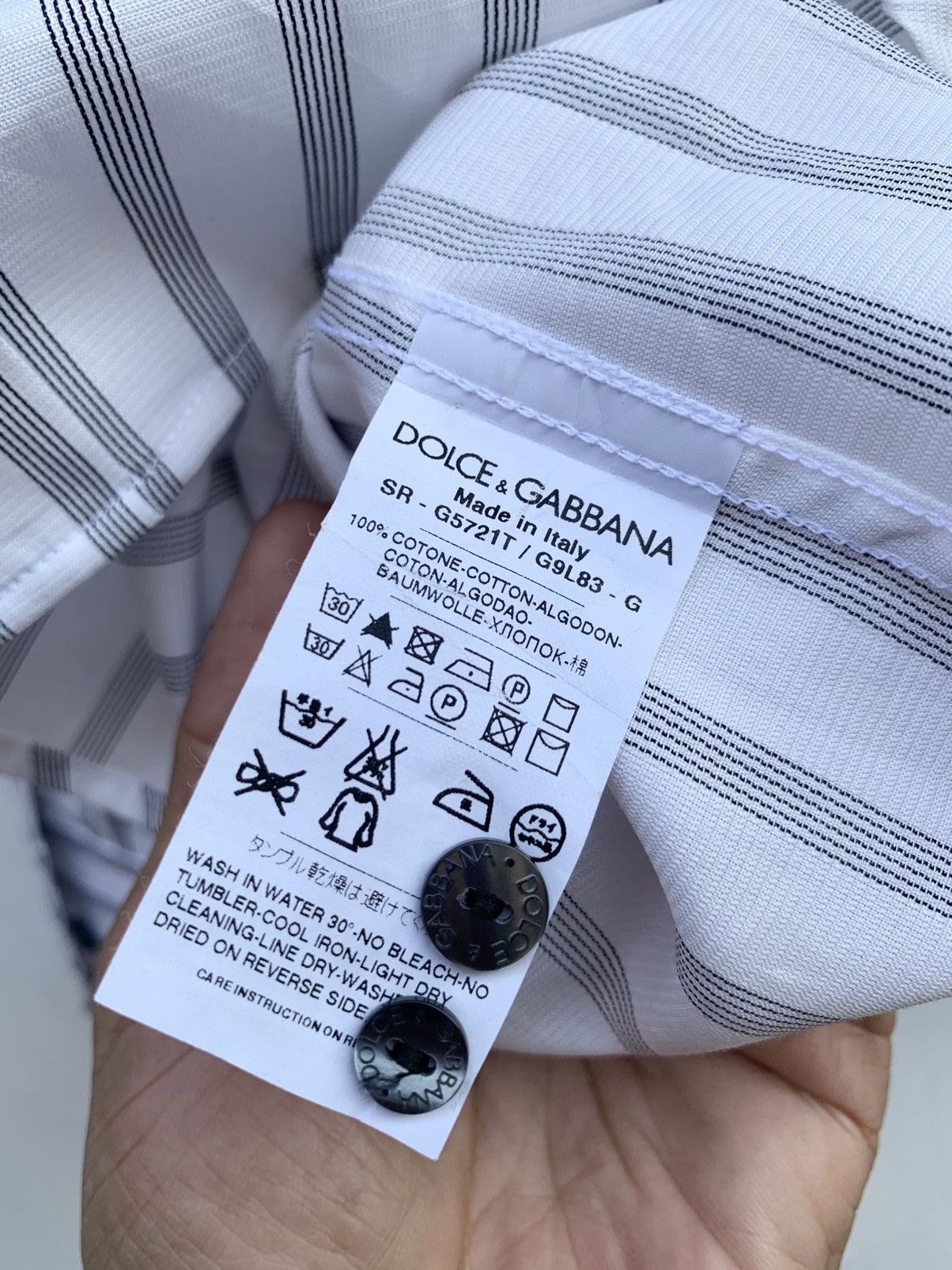 Dolce & Gabbana Dolce & gabbana white striped cotton gold label fit shirt Size US M / EU 48-50 / 2 - 7 Thumbnail