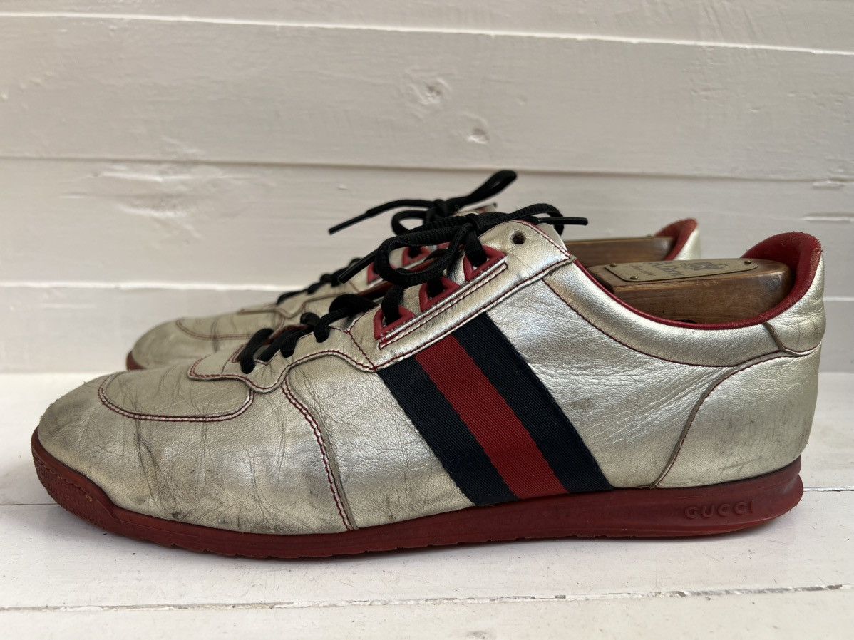 Gucci GUCCI Guccissima Silver Sneakers ITALY Mens Shoes 233334 Size US 9 / EU 42 - 4 Thumbnail