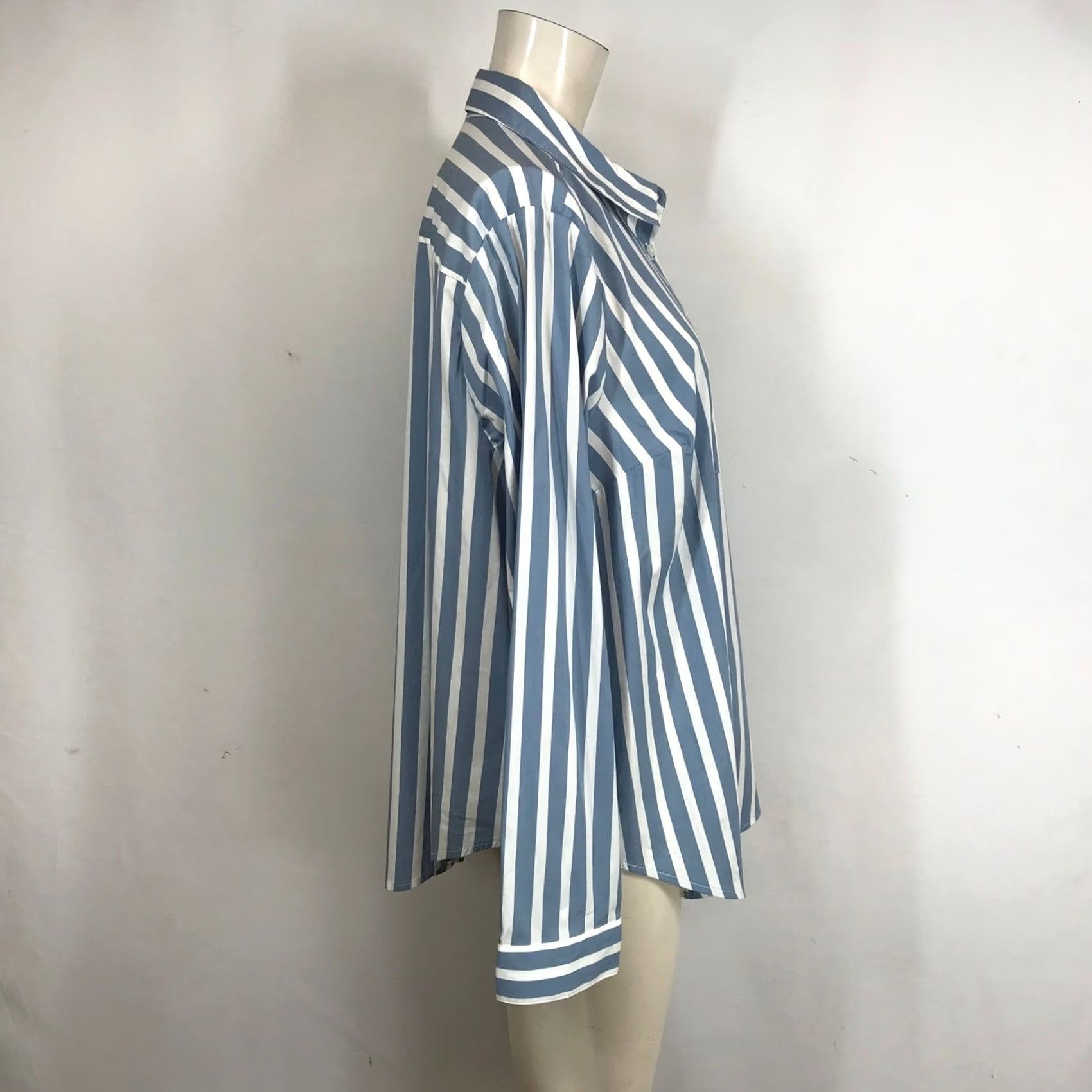 Torrid Torrid Blouse Shirt Striped Button Down Long Sleeve Collared 1X Plus Size Women Pockets Casual Workwear Size XL / US 12-14 / IT 48-50 - 4 Thumbnail