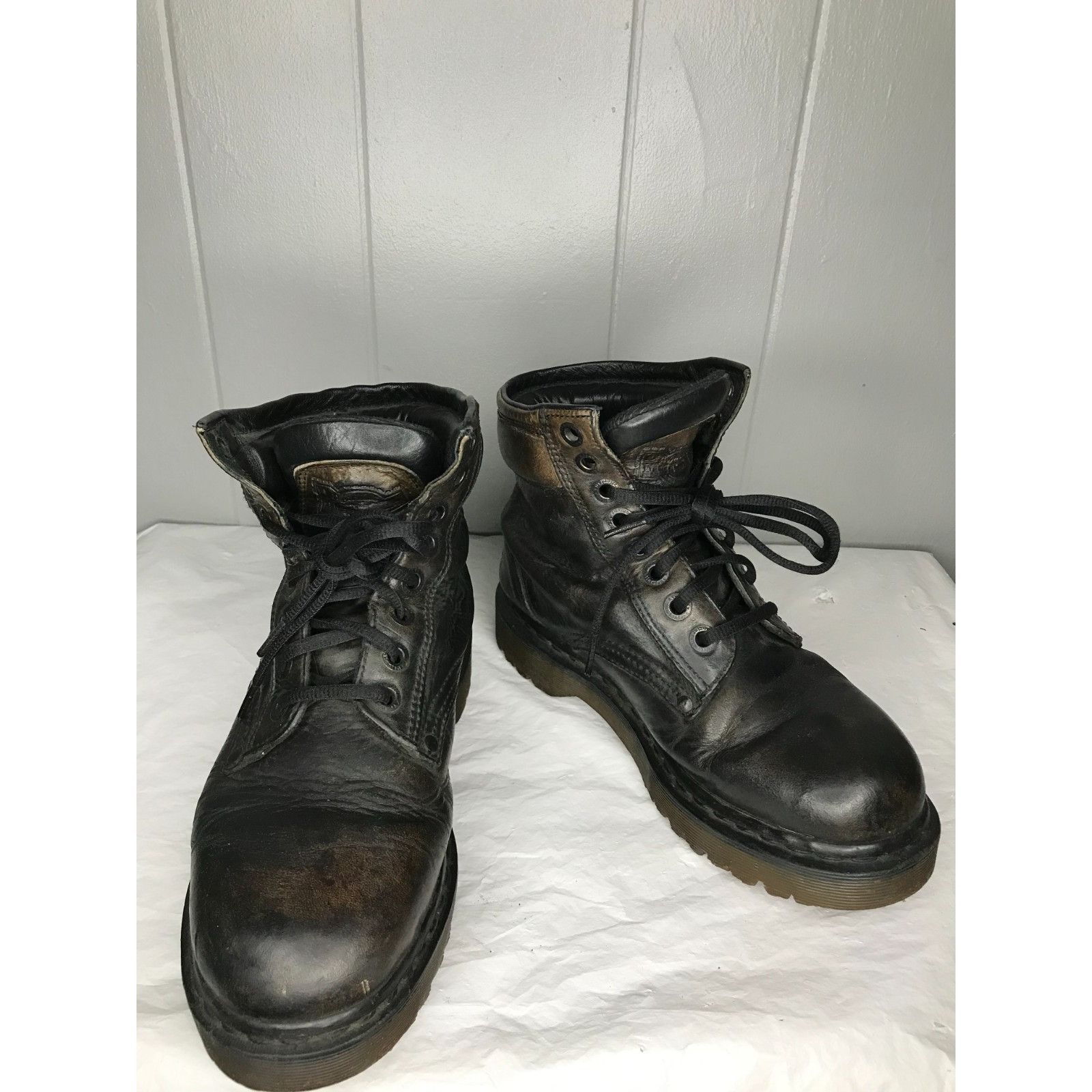 Vintage Dr. Doc Martens Brown Black Patina 1460 Made in Engl