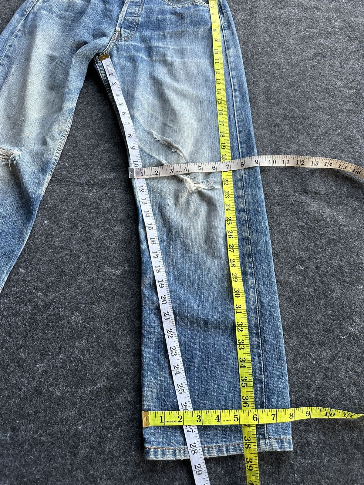 Levi's Levis 501 Distressed Blue Vintage Denim 30x28 D496 Size US 30 / EU 46 - 20 Thumbnail