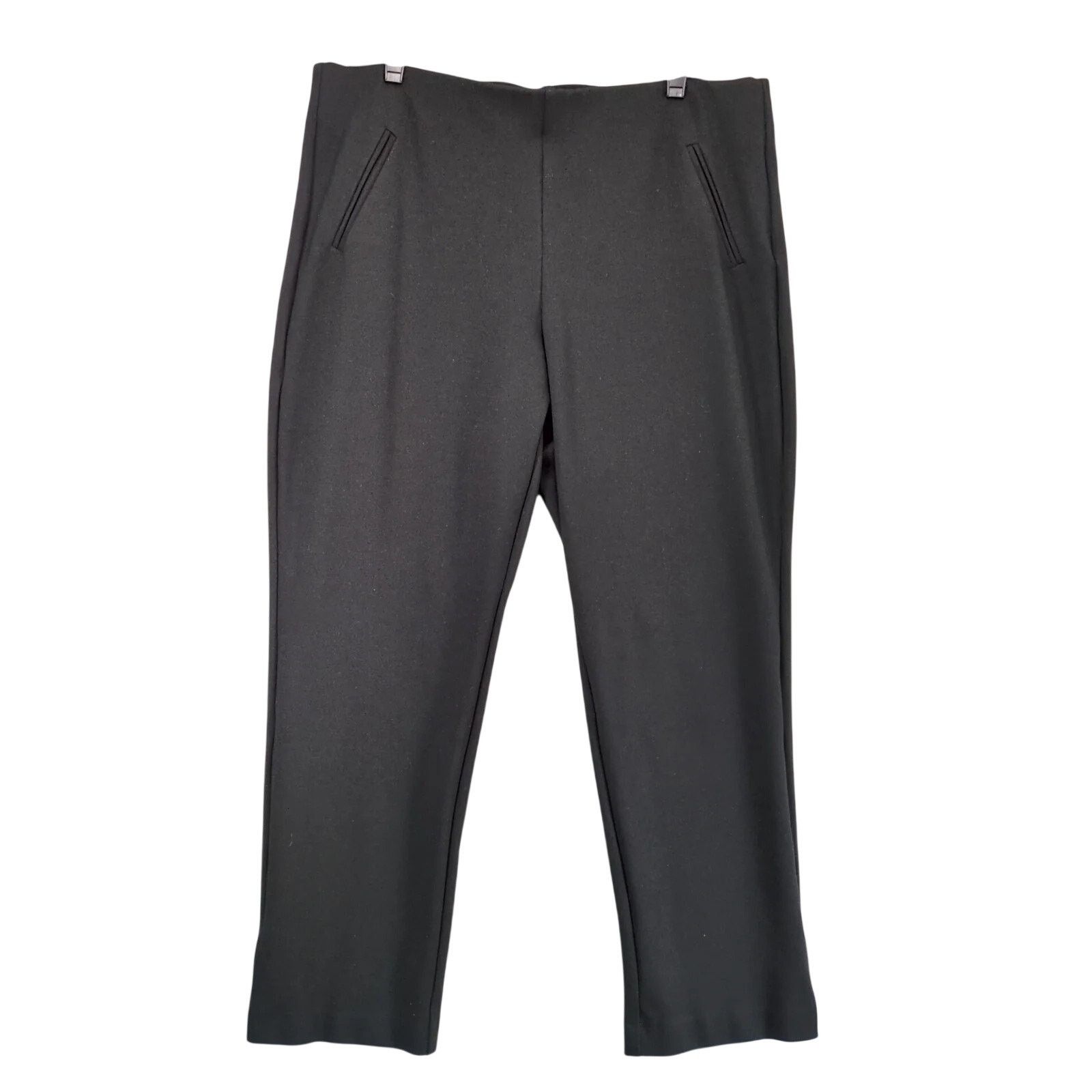 Chicos Chico's Black Straight Leg Pull-On Pants Women's 14 36x27" Size 36" / US 14 / IT 50 - 1 Thumbnail