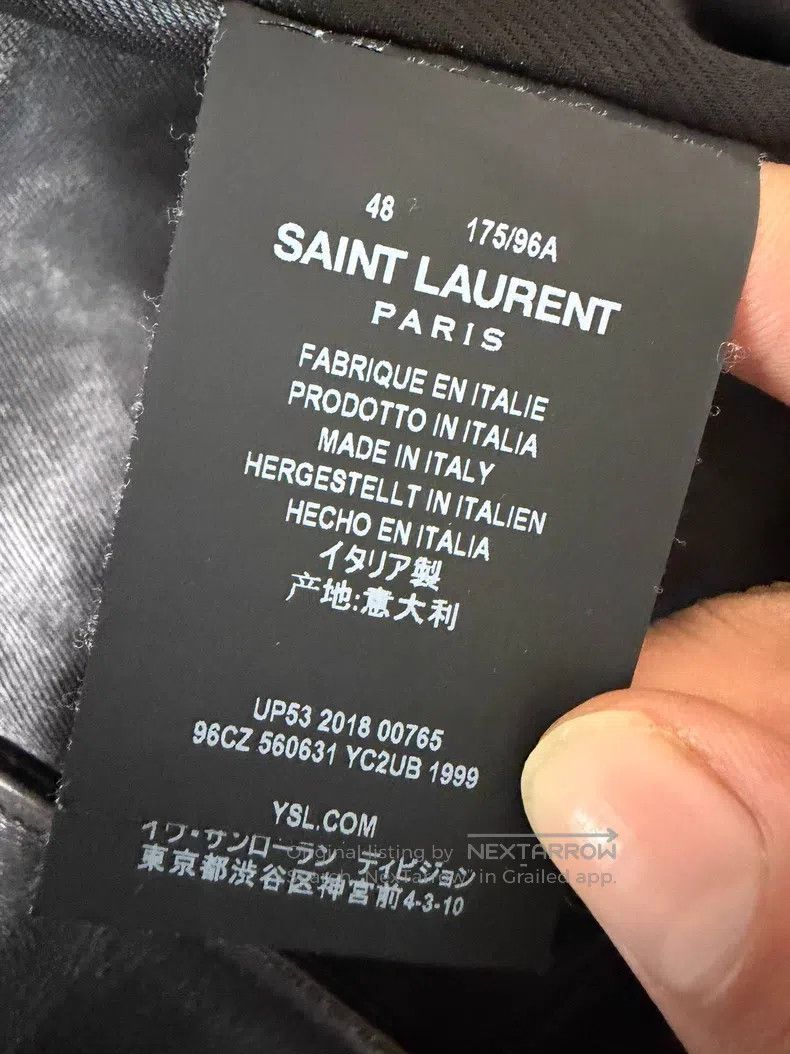 Saint Laurent Paris Saint Laurent Paris Freedom Bird Back Logo Leather Jacket Size US M / EU 48-50 / 2 - 4 Thumbnail