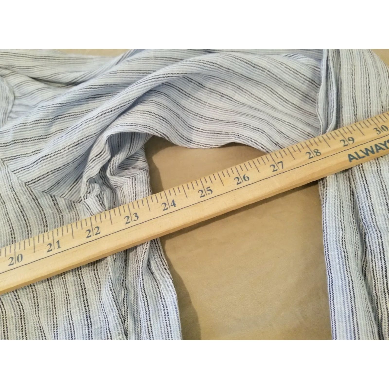Brooks Brothers Mens Brooks Brothers Dress Shirt XL Blue Button Cotton Linen Shirt Size 46R - 6 Thumbnail